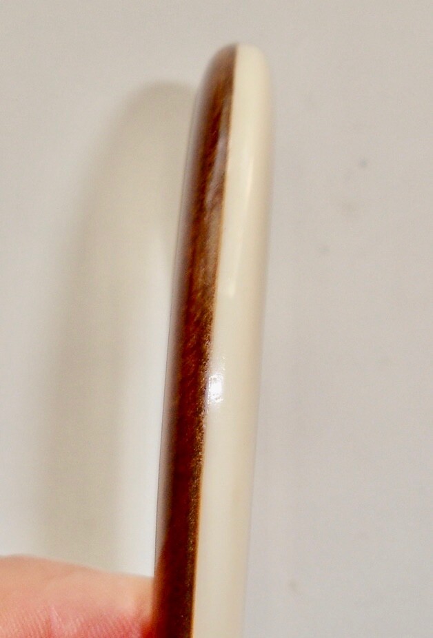 Vintage Polished Wood and Lucite Round Bangle Bracelet