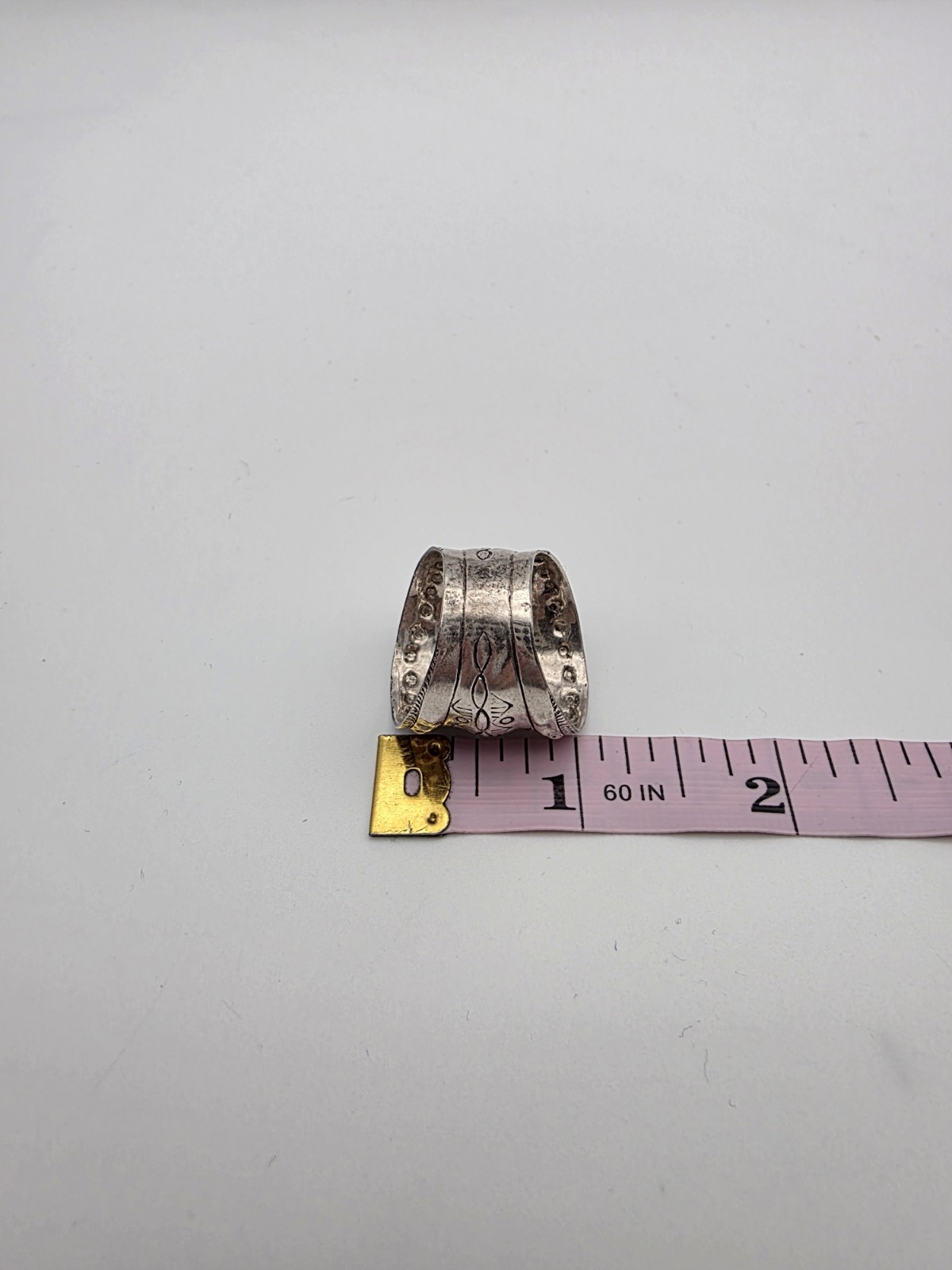 Vintage Designer BBJ Southwestern Sterling Silver 925 Ring Size 10.5