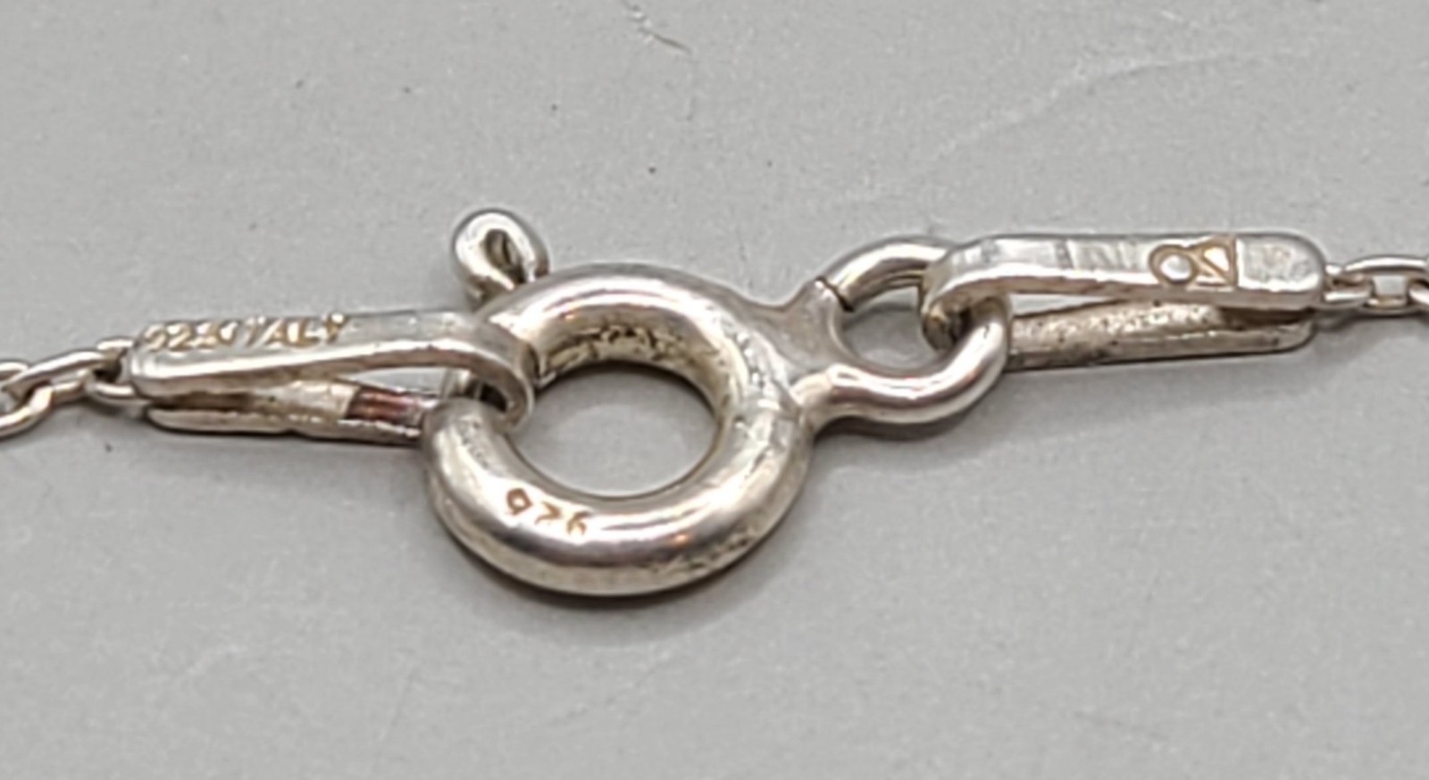 Vintage Sterling Silver 925 Italy Blue Fire Opal Charm Pendant 19″ Necklace