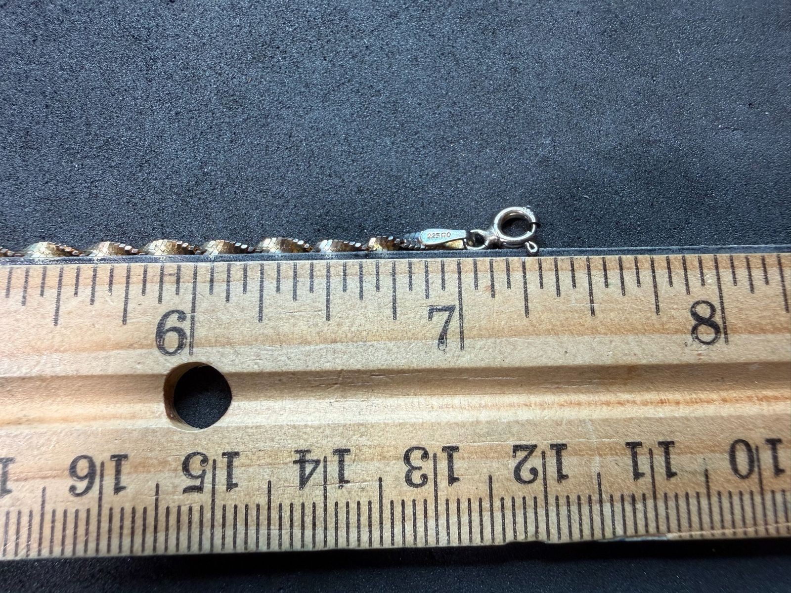 1.47g Vintage Sterling Silver 925 Twisted Rope Link Bracelet 7.25 in M
