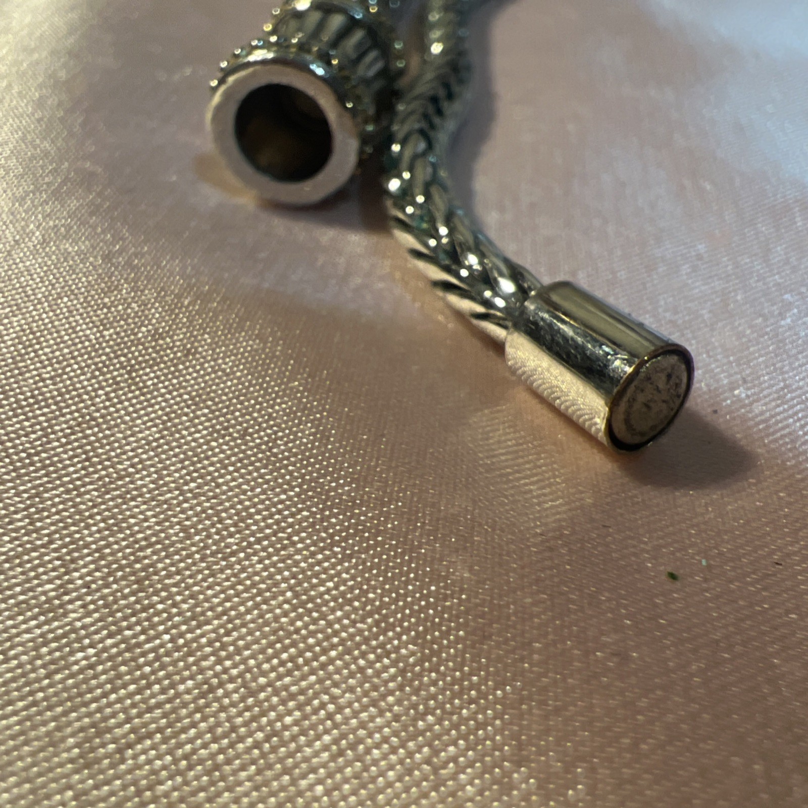 Vintage Silver Tone Thick Foxtail Chain Magnetic Clasp Necklace 23.5”