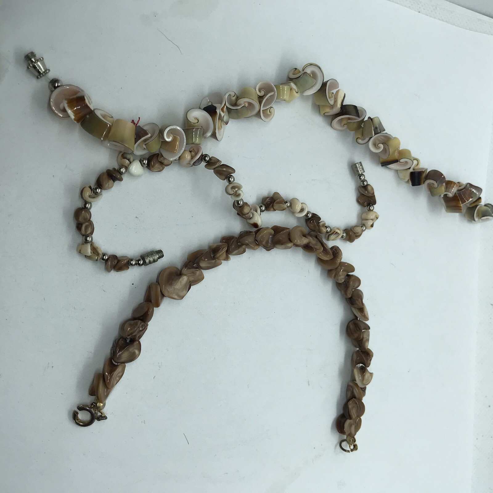 Lot Of Vintage Shell Bracelet boho beach VSCO layering handmade earthtones