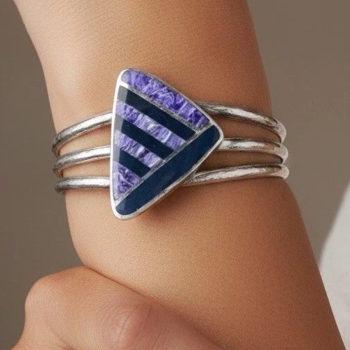 Navajo Inlay Wes Willie Silver 44g Bracelet Artist Very Rare Southwestern Signed