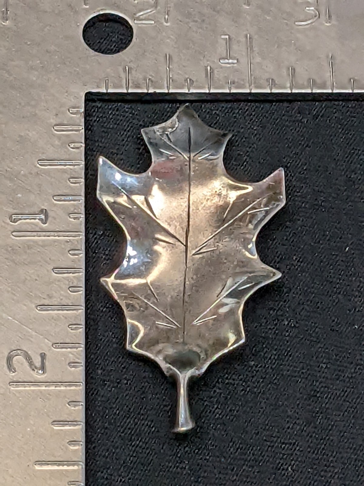 Vtg Sterling Silver Oak Leaf Brooch Pin Signed Mid Century Nature Jewelry