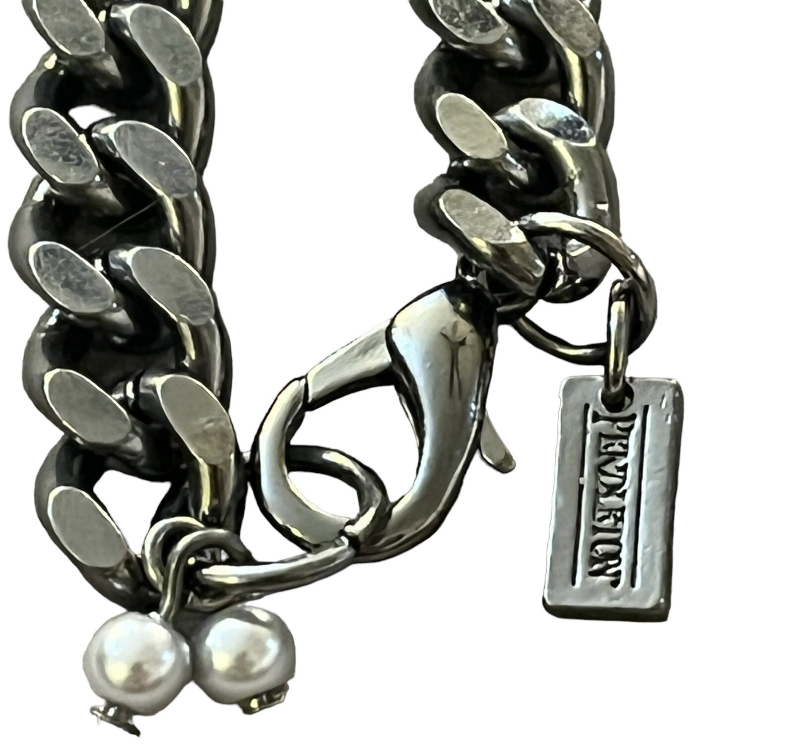 Pendleton Heavy Chain and Multi Strand Knotted Bead Necklace 36 in Gray