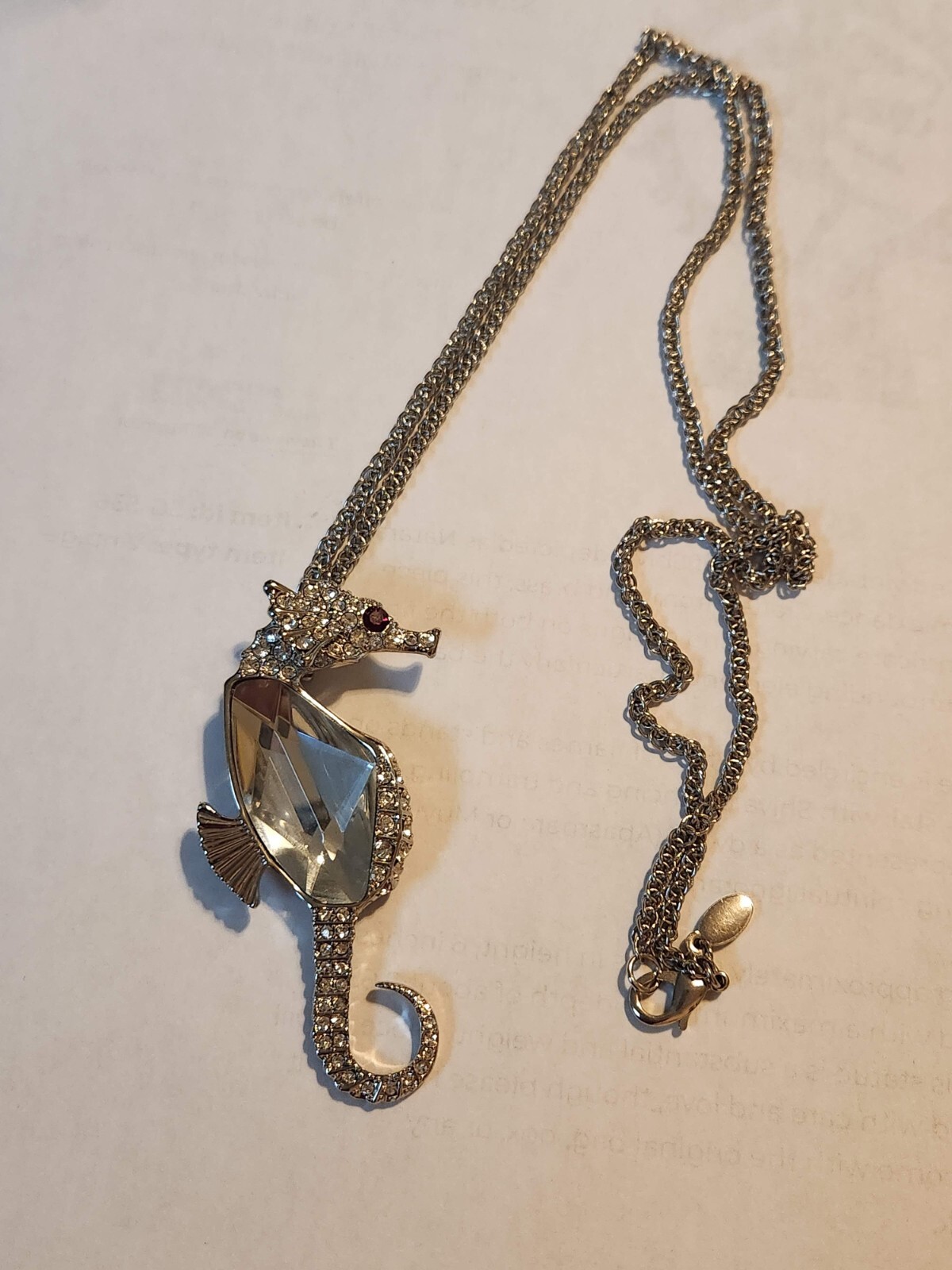 Signed KENNETH JAY LANE Loyal Sea Horse Pendant with chain