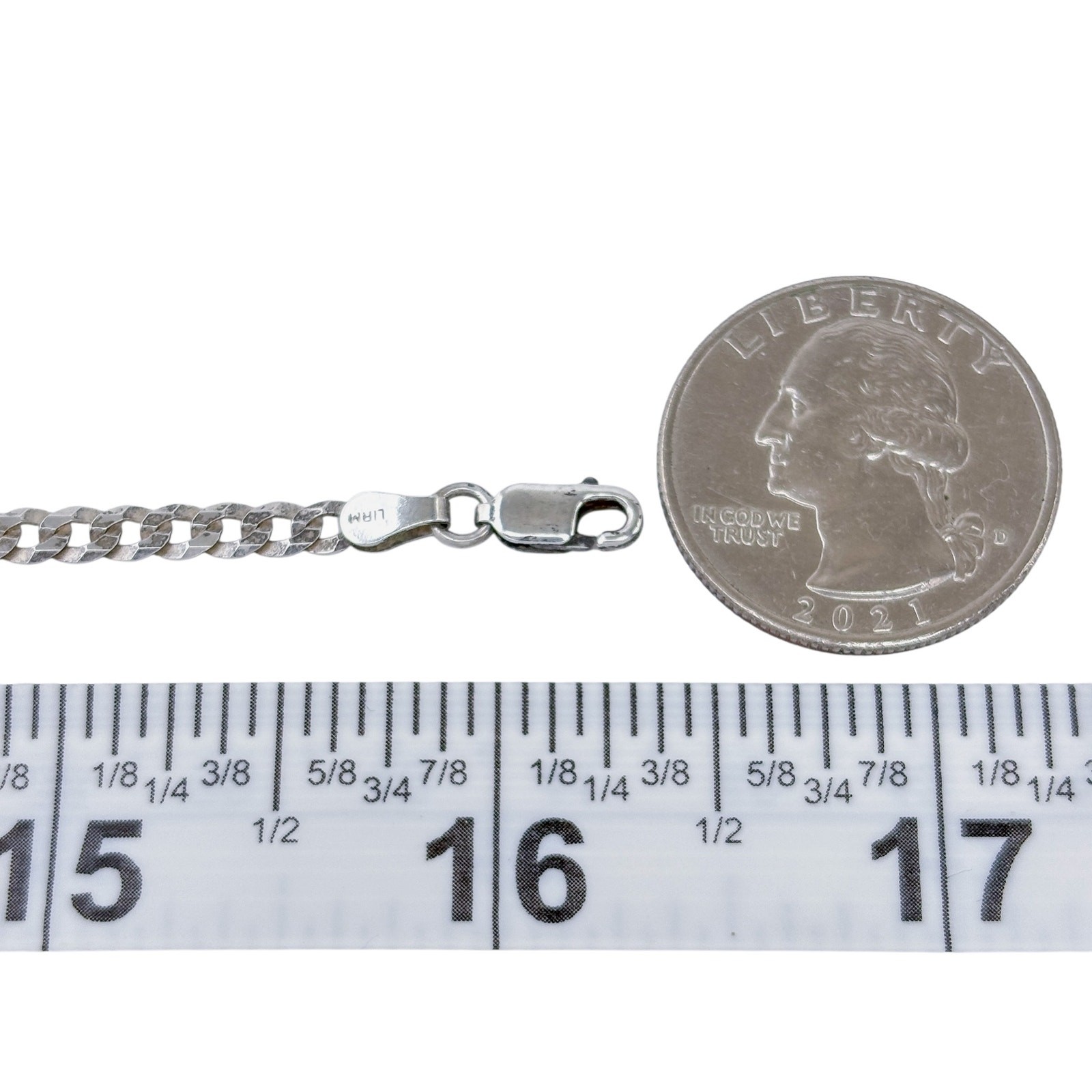 Vintage Italy Sterling Silver 925 Rambo Link Chain Necklace 16.25″