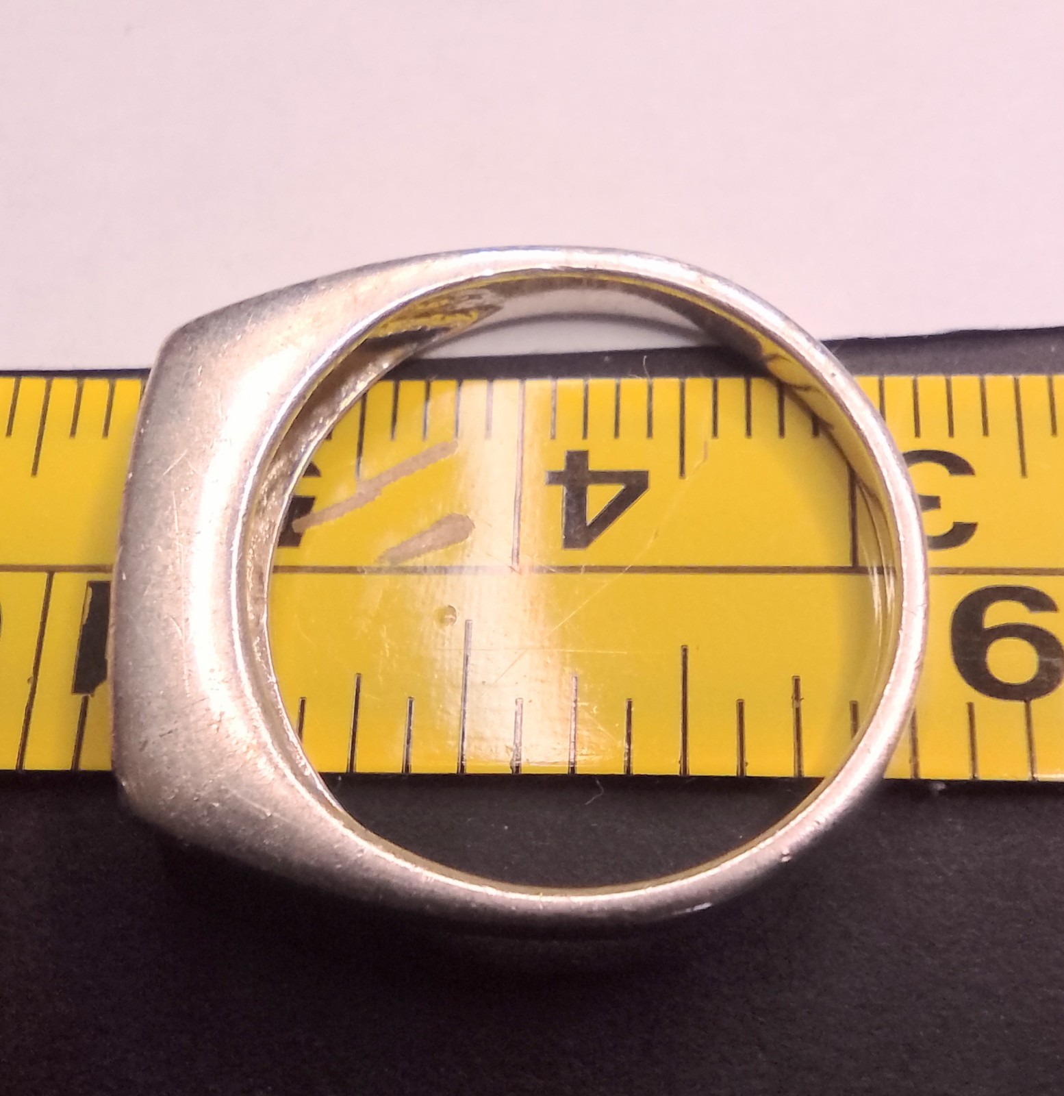 925 Sterling Silver Vintage Faith Stamped Square Dome Band Ring Sz 8