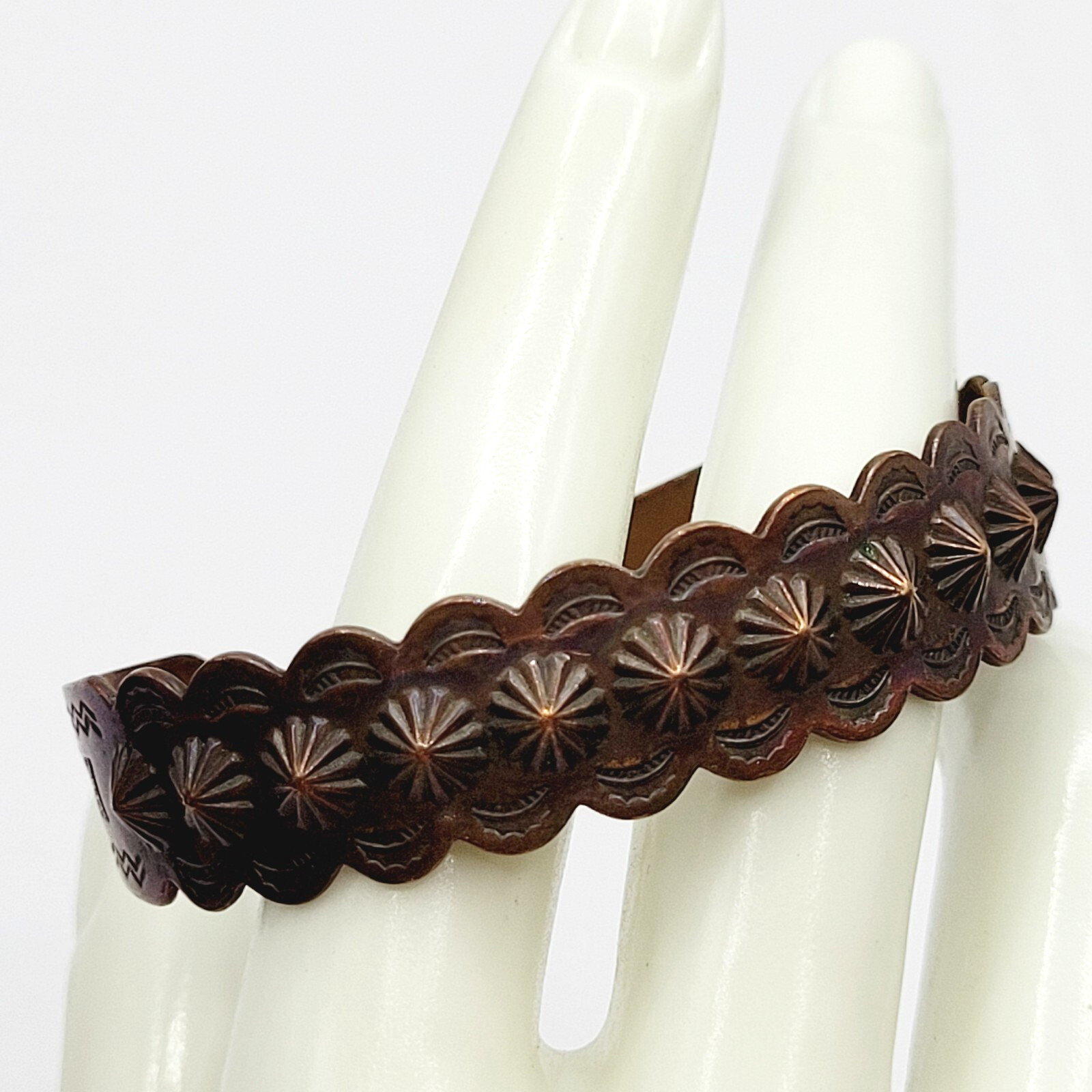 Copper Southwestern Concho Repousse Arrow Engraved Design SMALL Cuff Bracelet