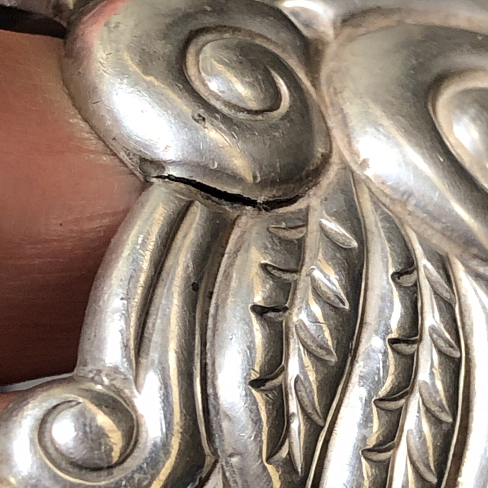 7. Vintage Beto Taxco Sterling Silver 925 Hinged Clamper Cuff Bracelet Mex As Is
