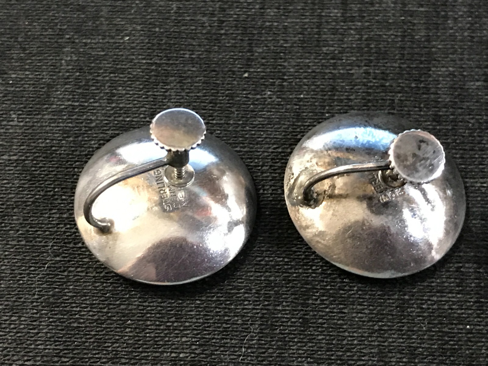 Sterling Silver Modernist Designer N E FROM Screw Back Earrings ~ Denmark