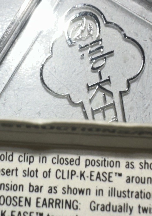 HTF Rare VTG Clip K-Ease Tension Collectible Key to Adjust Clip Earrings