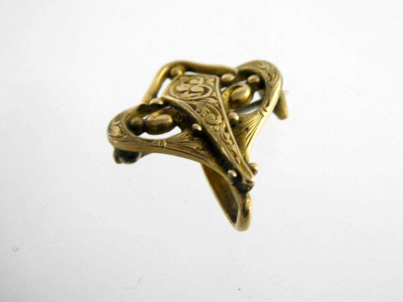 Antique RFS & Co Simmons Heart Shape Gold Fill Watch Fob or Pin 2.2g Unmarked