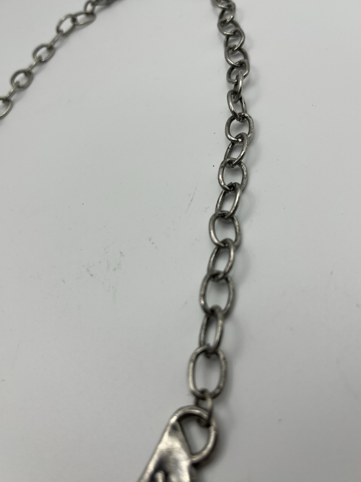 Brutalist Necklace Art Nouveau Inspired Hammered Lattice Bib Swirl Cabochon MCM