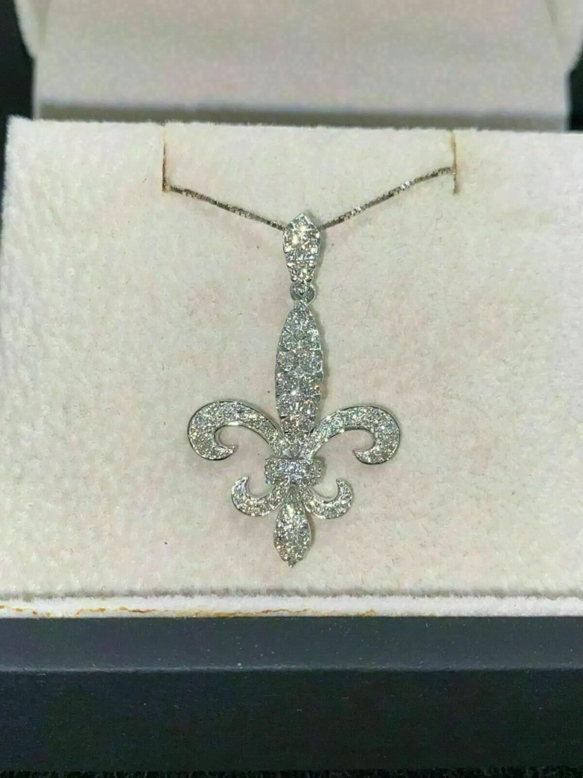 Round Cut Lab Created Diamond Antique Wedding Gift Pendent 14K White Gold Finish