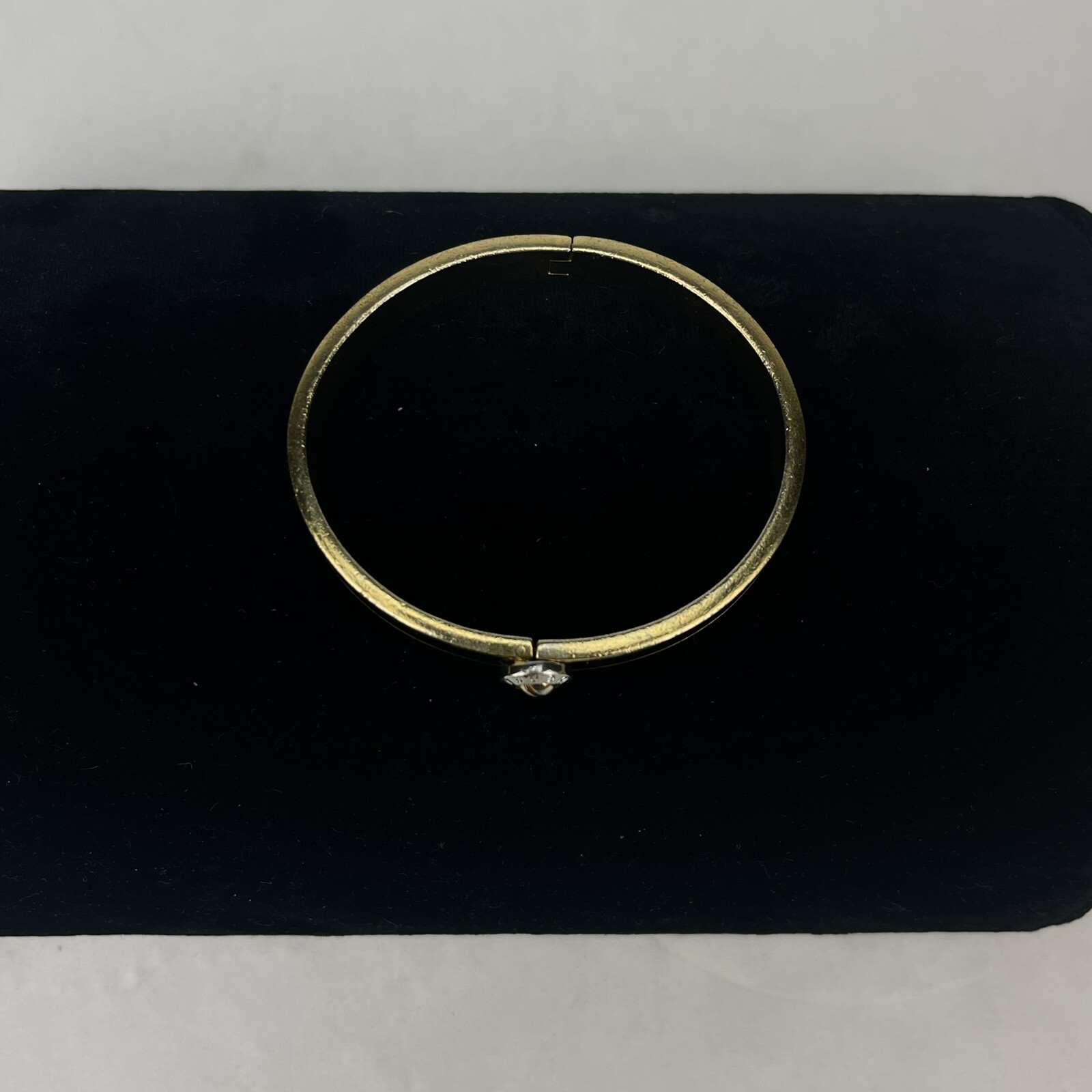 Vintage HENRI BENDEL Black & Gold Hinged Bangle Bracelet