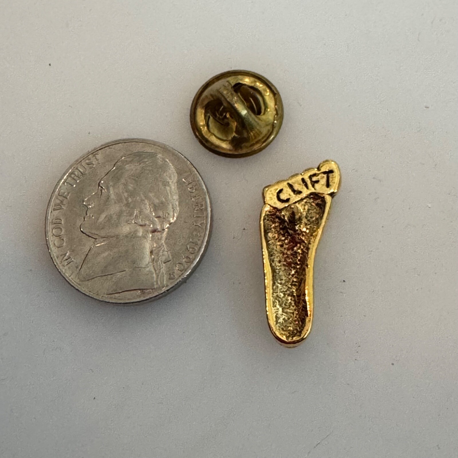 Vintage Clift Gold Tone Foot Scatter Pin Tie Tack Podiatrist