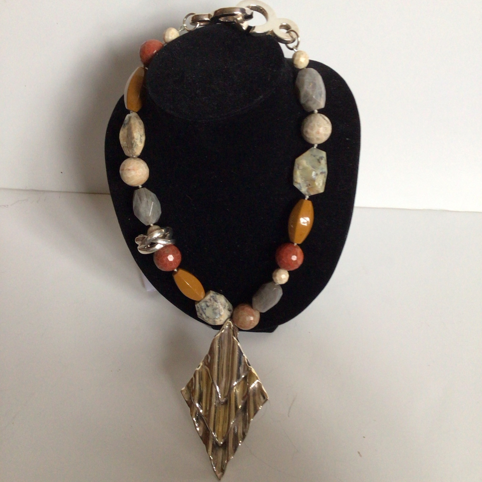 GORGEOUS SEBBAG VON MUSULIN NECKLACE DINOUART PENDANT STERLING