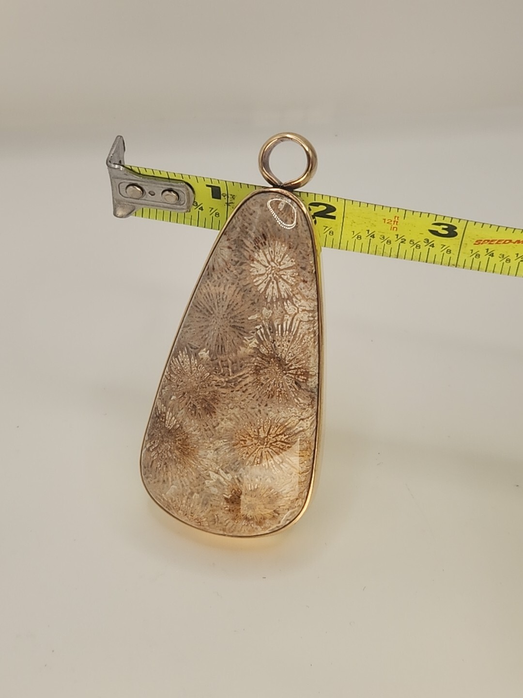 STEPHEN DWECK Large Vintage 2002 Fossil Coral Stone Bronze Pendant. Unique
