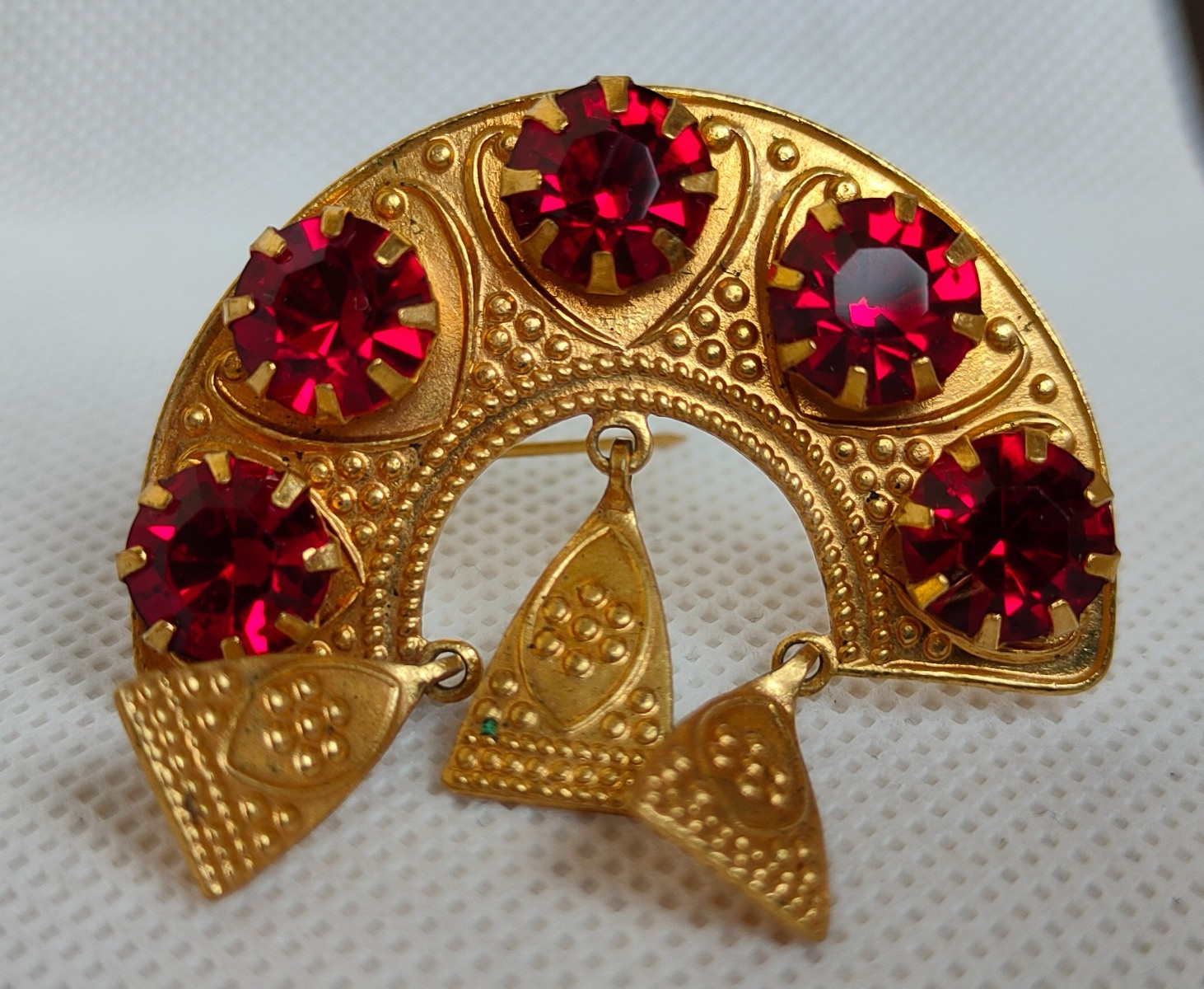 Vintage set of Soviet Czechoslovakian brooches with stones, 2 pcs. USSR.