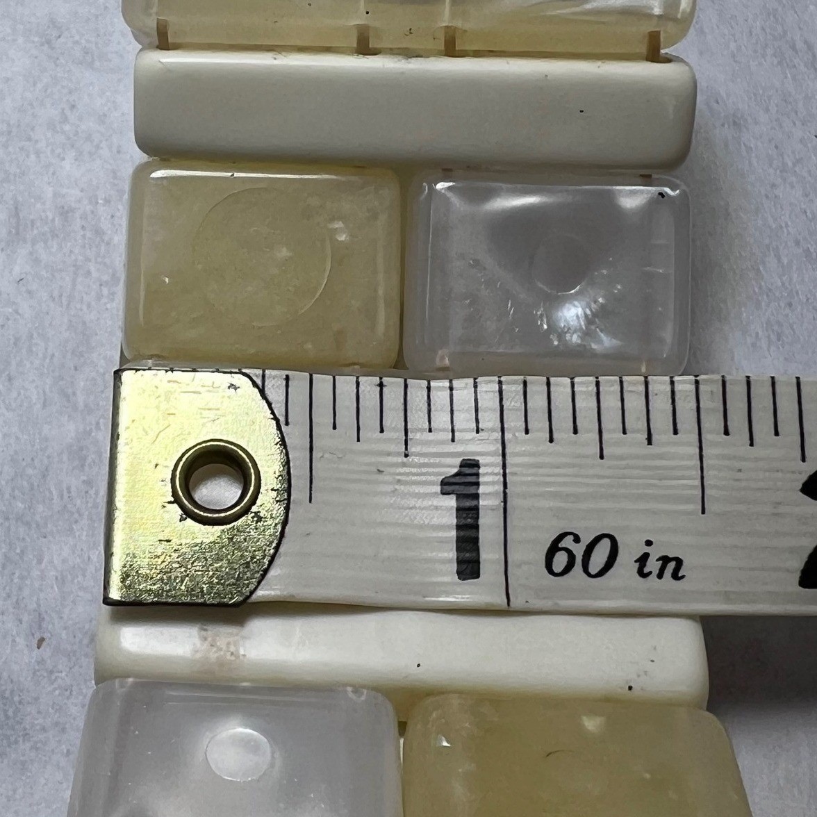Stretch Beaded Cuff Bracelet Cream Yellow Lucite? Rectangular Beads Vintage