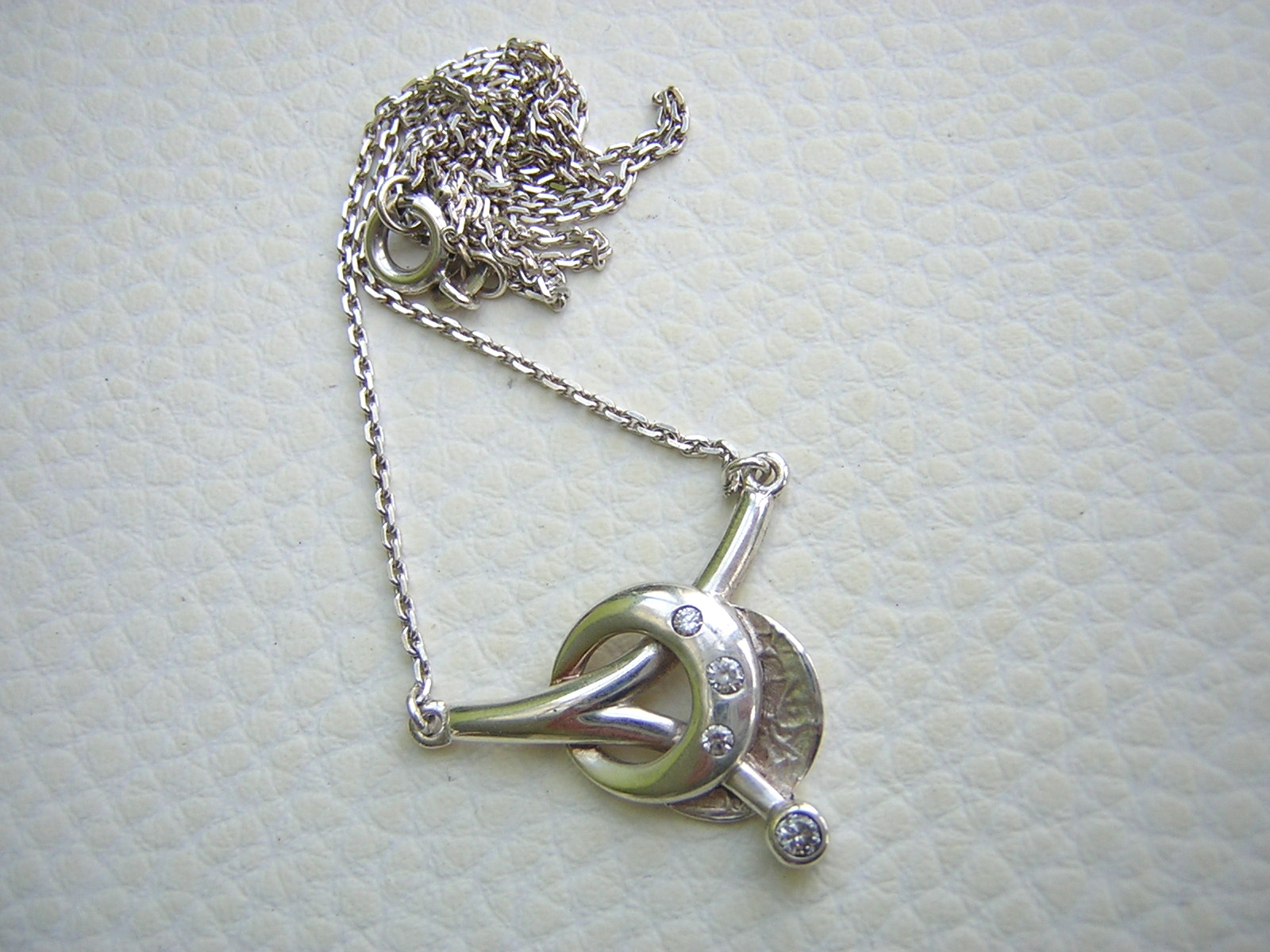 Necklace 925 Silver Zirconia Silver Jewelry Design Discreet 3.8 G/45 Cm