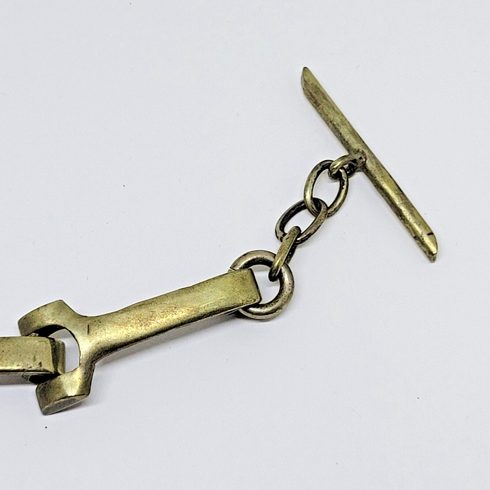 Vintage Hallmarked Horse Bit Equestrian Western Toggle Bracelet ~ 7.5″