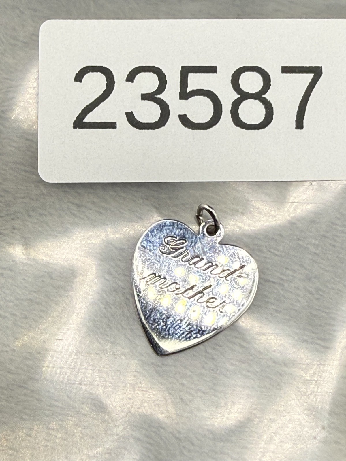 Vintage Sterling Silver Heart Charm “Grandmother” 1966 Xmas