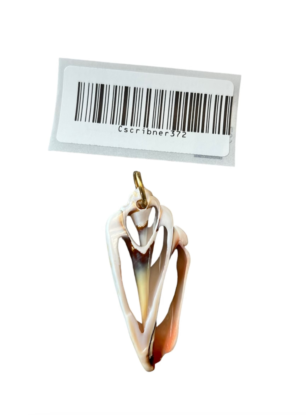 Women’s Natural Sea Shell Conch 80s Pendant No Chain Glossy 2.5″ Vintage Jewelry