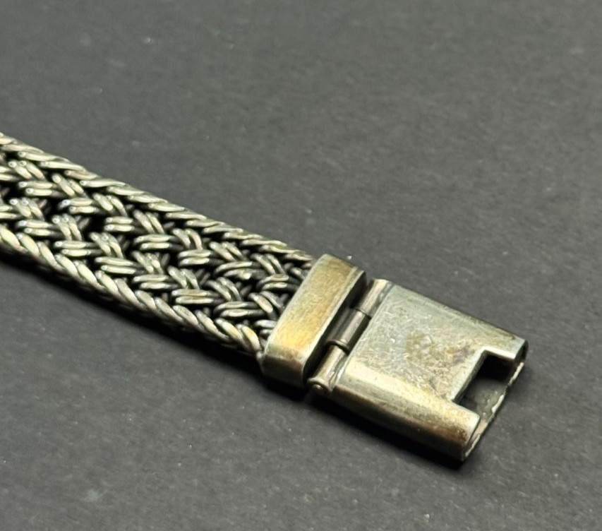 VINTAGE TRIPLE 3 TIMES WHEAT PATTERN CHAIN STERLING SILVER BRACELET
