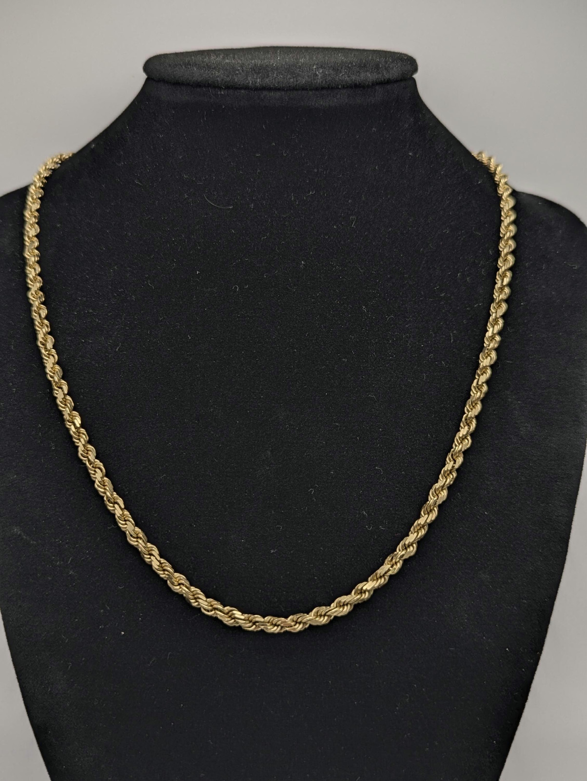 Heavy 14k Solid Gold 21gr 3.8mm Flat Specialty Rope Chain 18″ Necklace