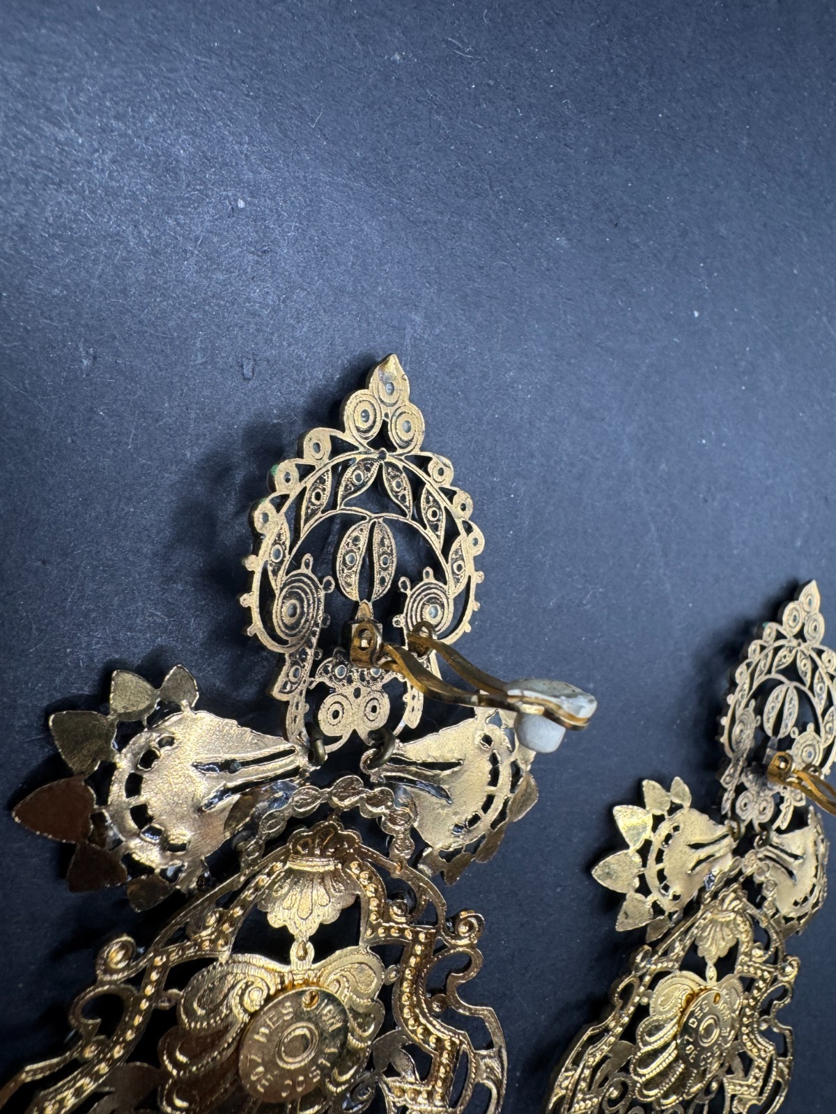Réminiscence Paris Huge Clip On Earrings (Missing Stones)