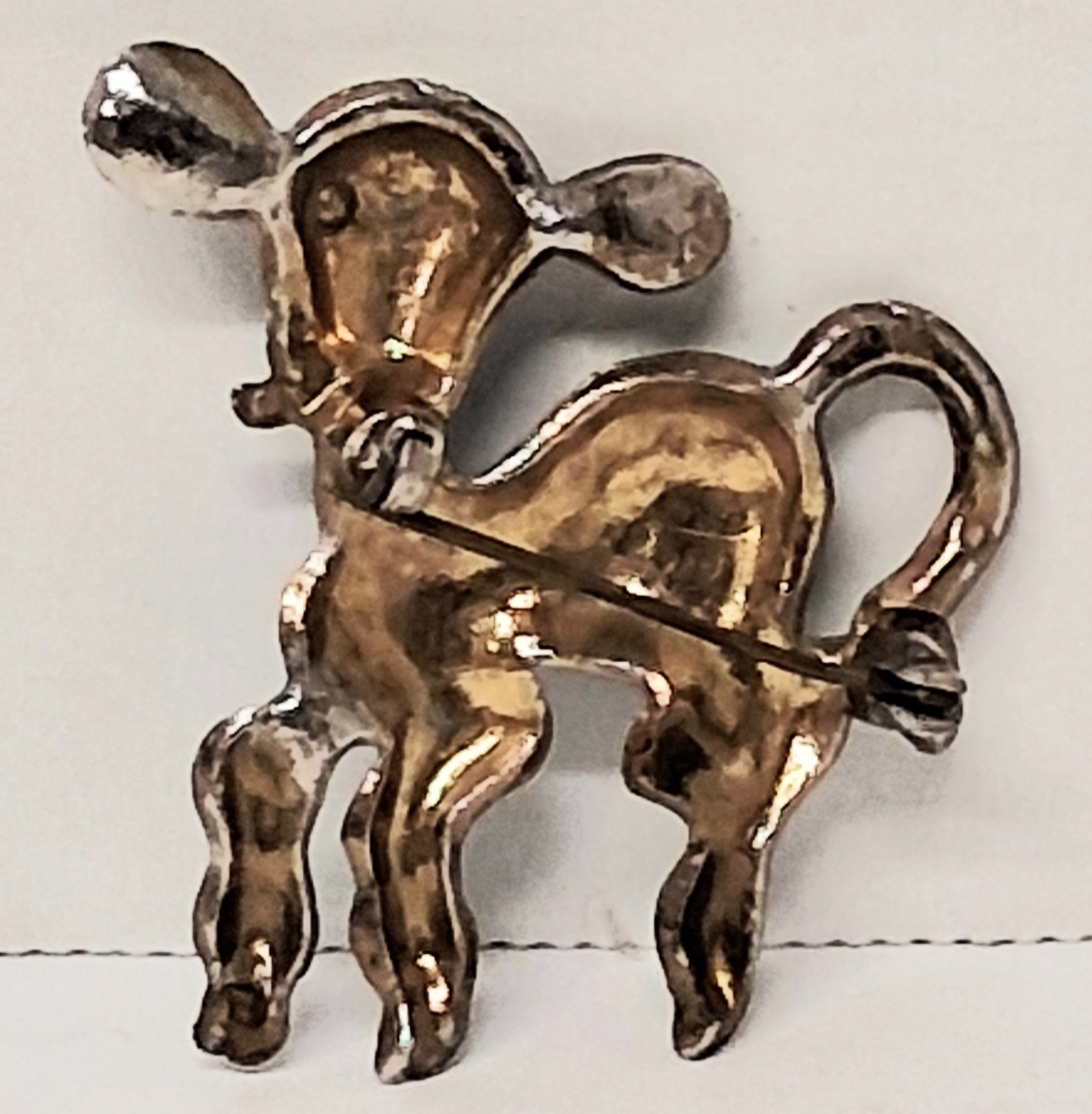 Vintage 1930’s Goldtone And Blue Enamel Cow Calf Brooch
