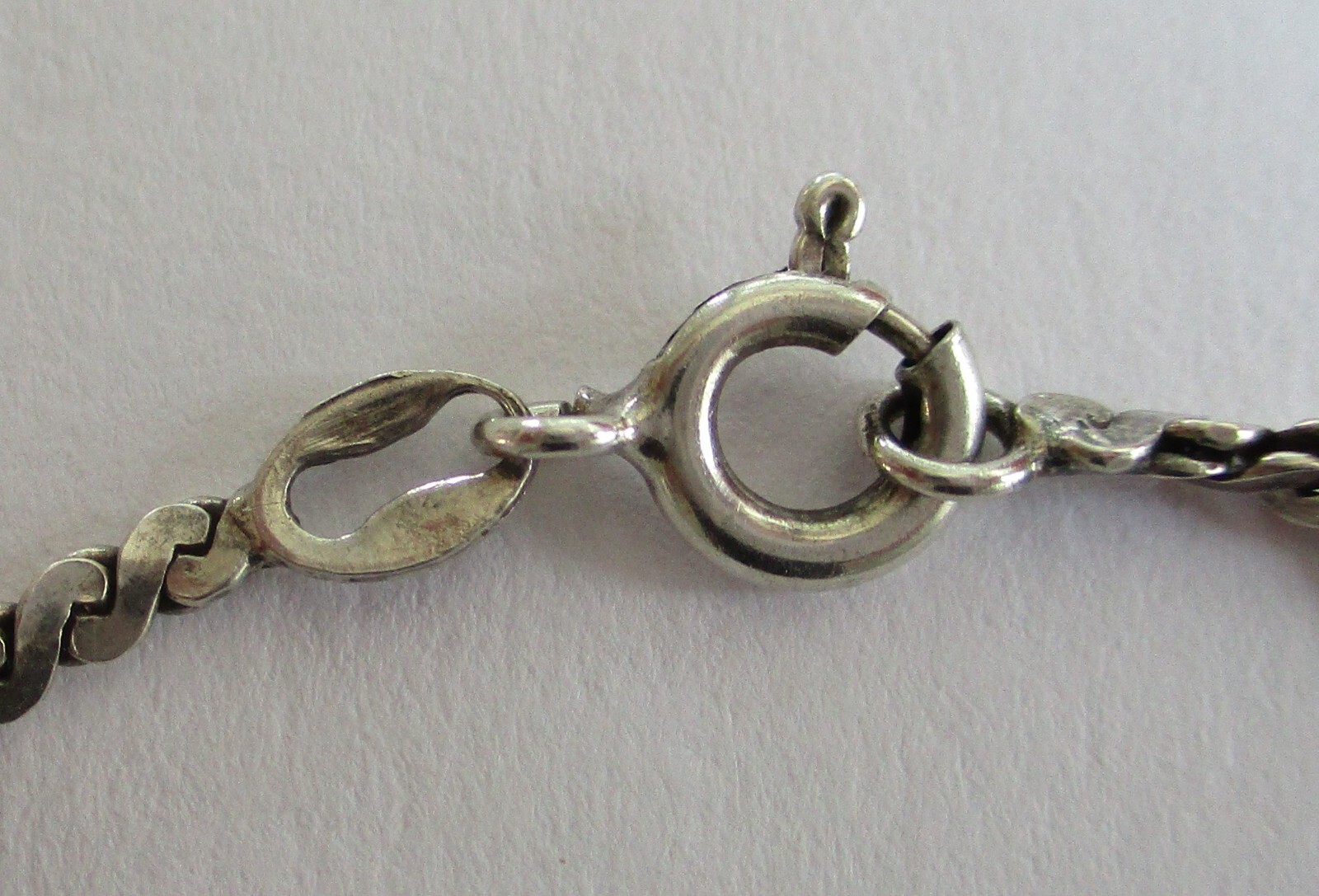 Vintage Lightweight Sterling Silver 925 Serpentine Chain Necklace 17 1/2″ Italy