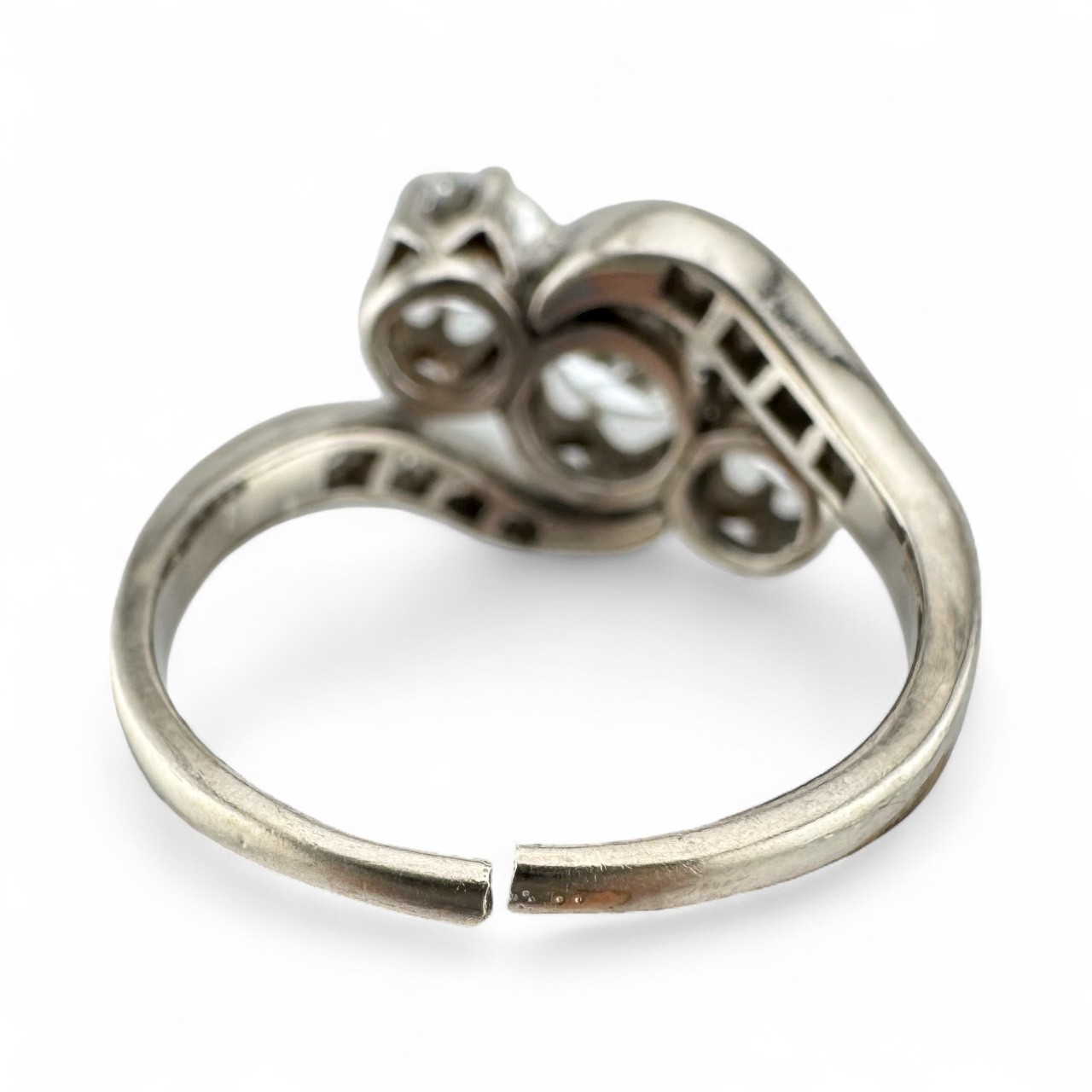 Vintage Mid-Century White Gold Diamond Ring 1.17ctw Round Brilliant Size 4.5