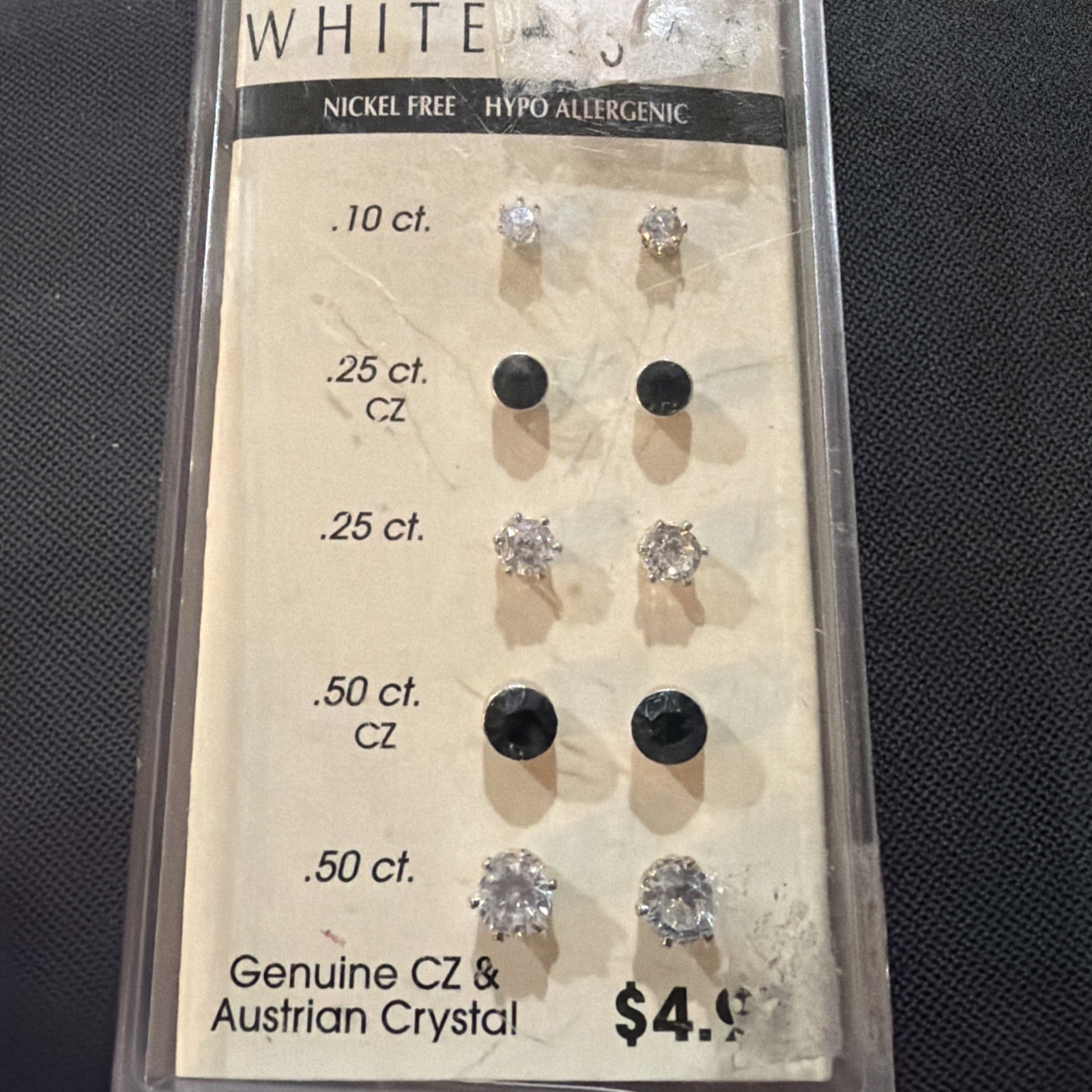 vintage multi-pack of White Stag hypoallergenic stud earrings