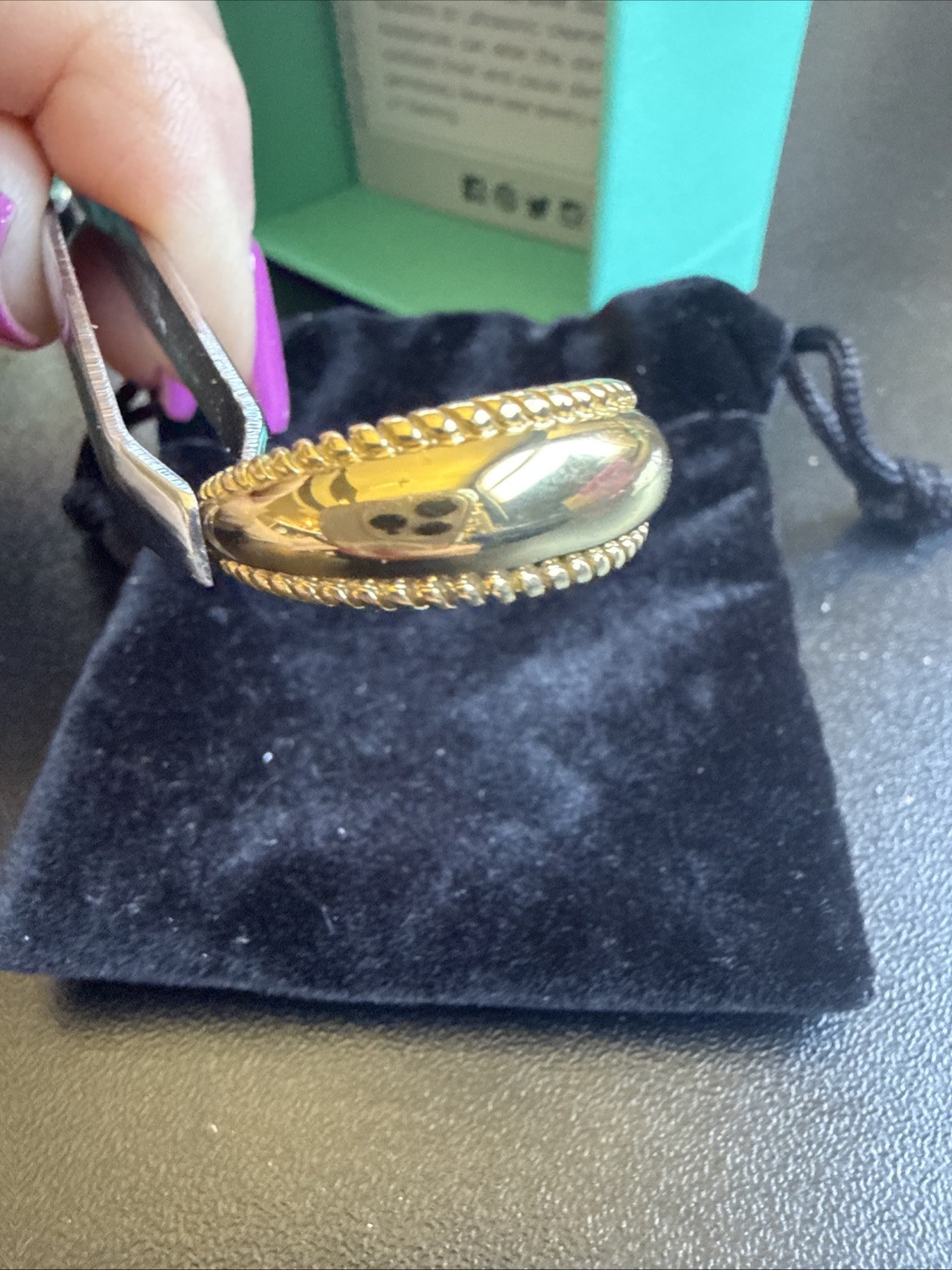Carolyn Pollack Brass Rope Border Size 9 Ring Replacement Interchangeable Unisex