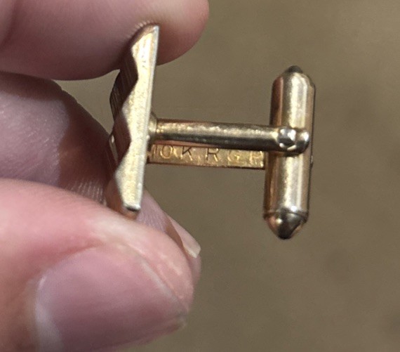 Vintage Hadley 10K RGP cufflinks Rolled Gold Plate Etched