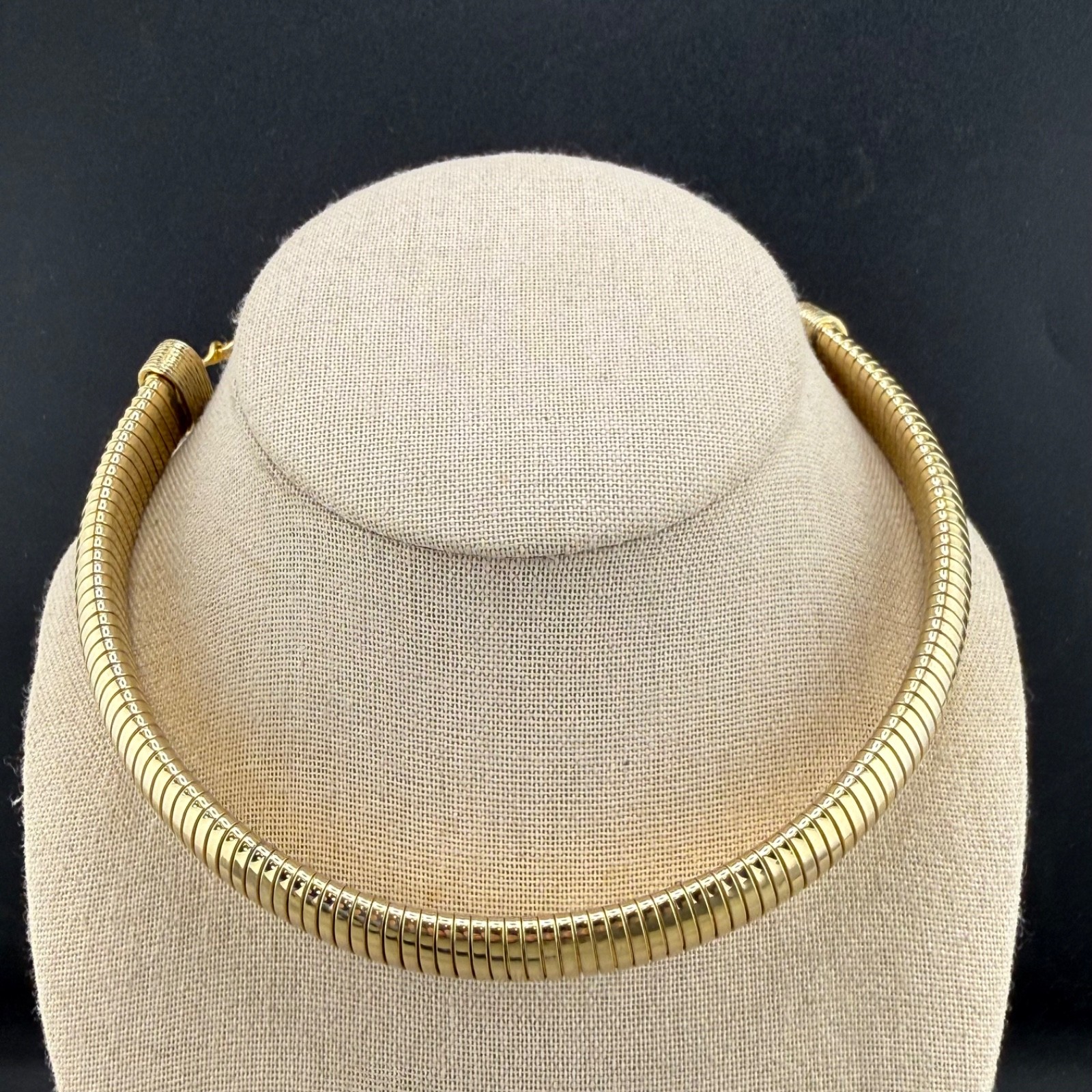 Vintage Necklace Gold Tone Choker Adjustable 16”