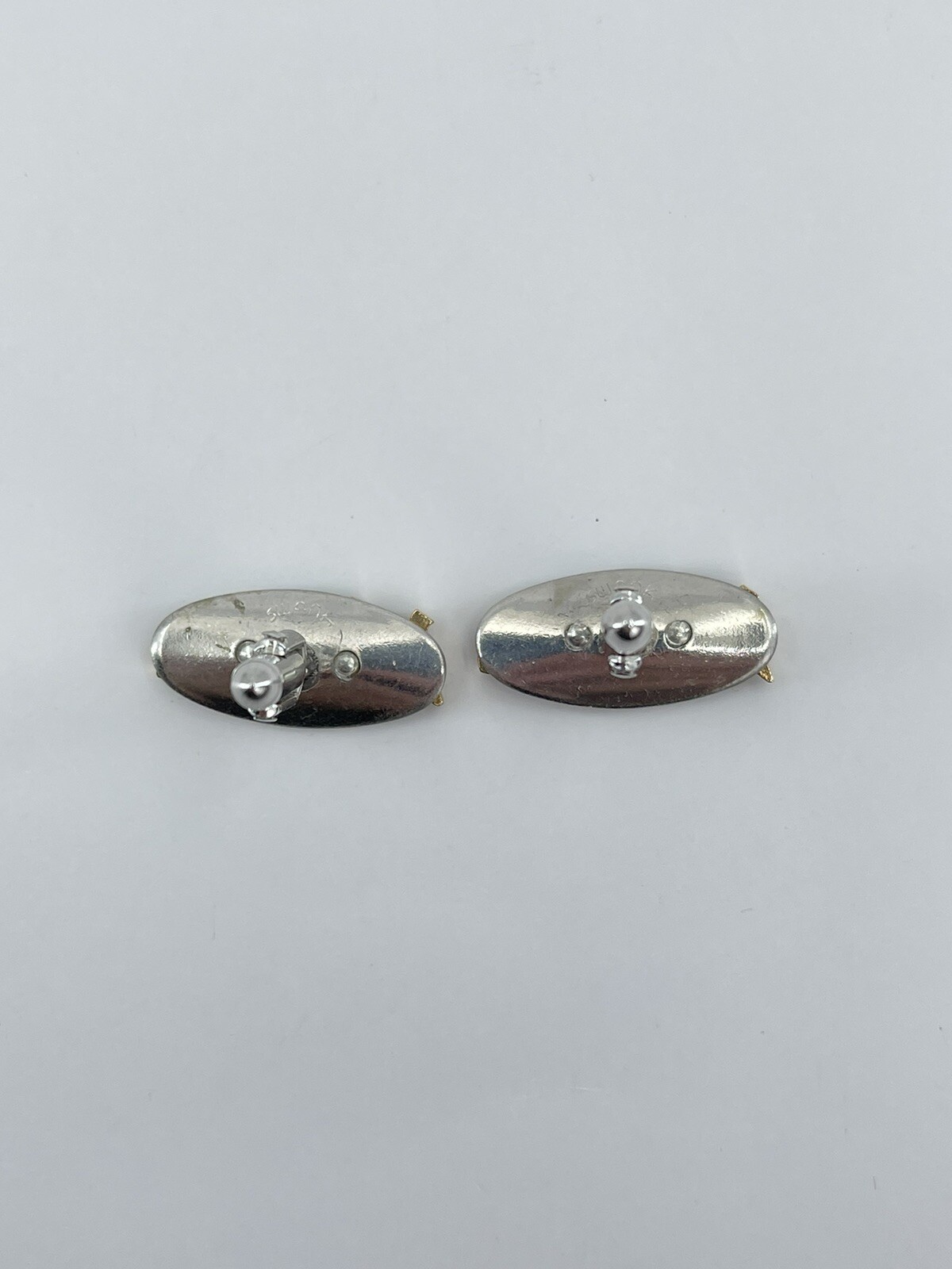 Vintage Swank mens cufflinks name Walter gold and silver tone concave 3/4″