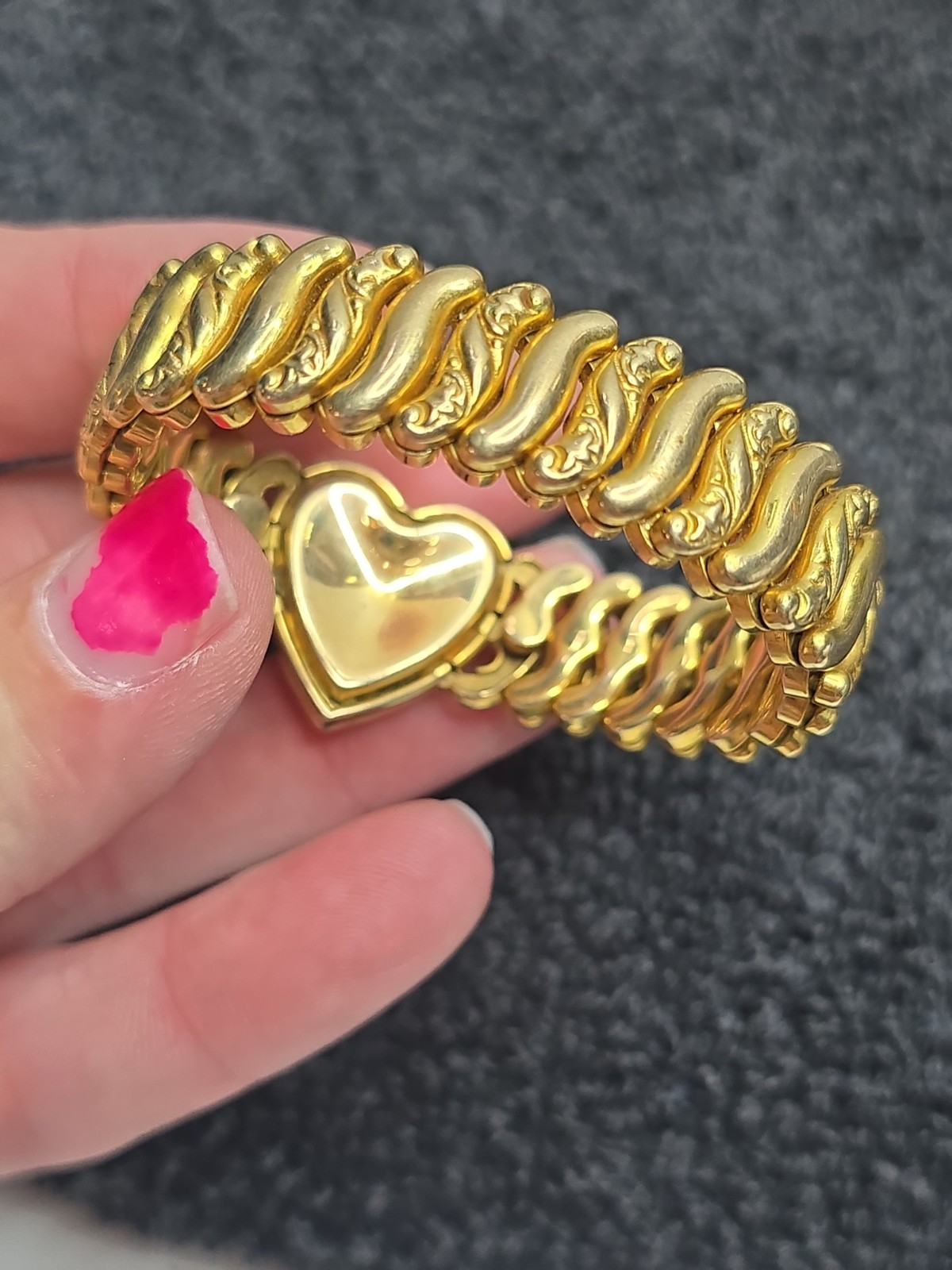 1930s American Queen Pitman And Keller Locket And Bracelet Set Gold Filled
