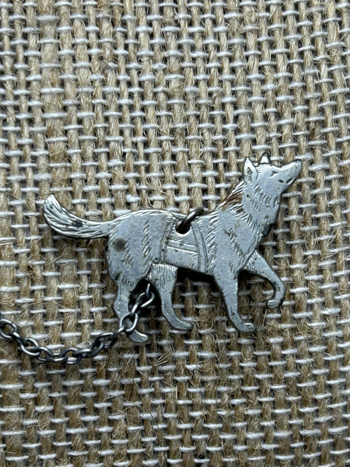Antique Art Deco Lady Walking Dog Brooch Pin Silver Tone Flapper 1920s