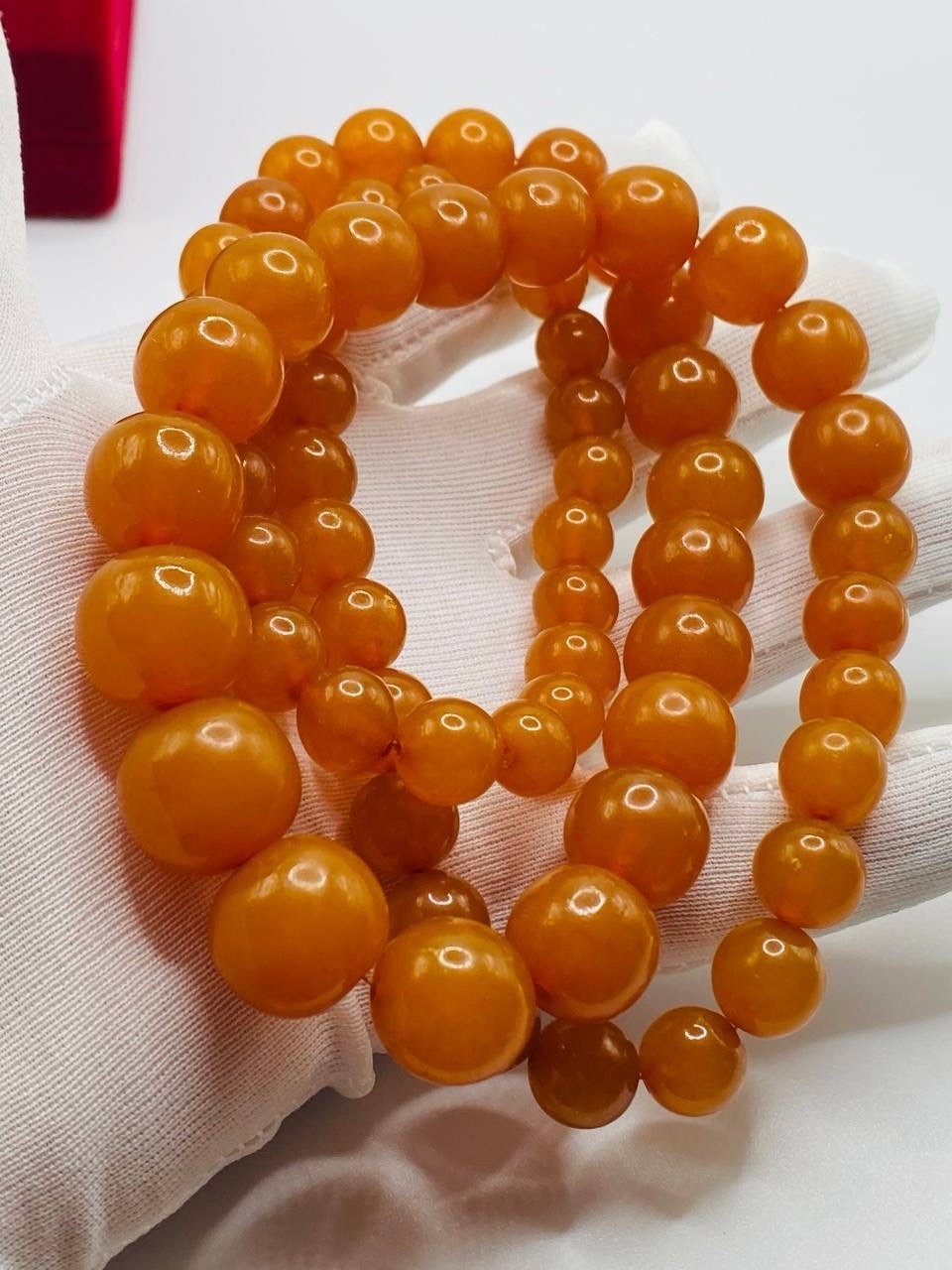 Vintage Soviet Amber Beads Necklace Kaliningrad 64 grams