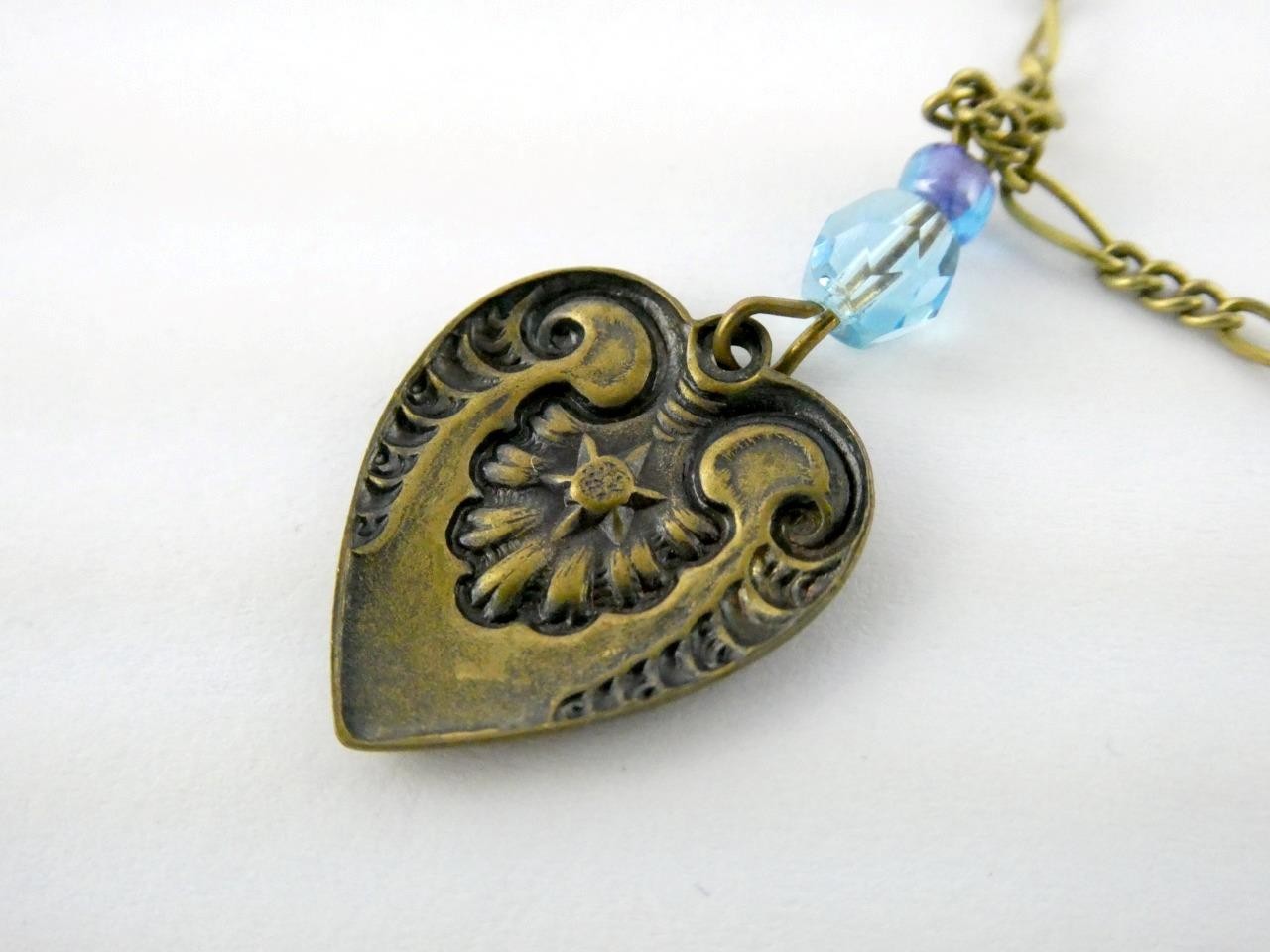 Vintage Glass Works Studio Glass and Brass Charms Multi Color Necklace 20g 26 In