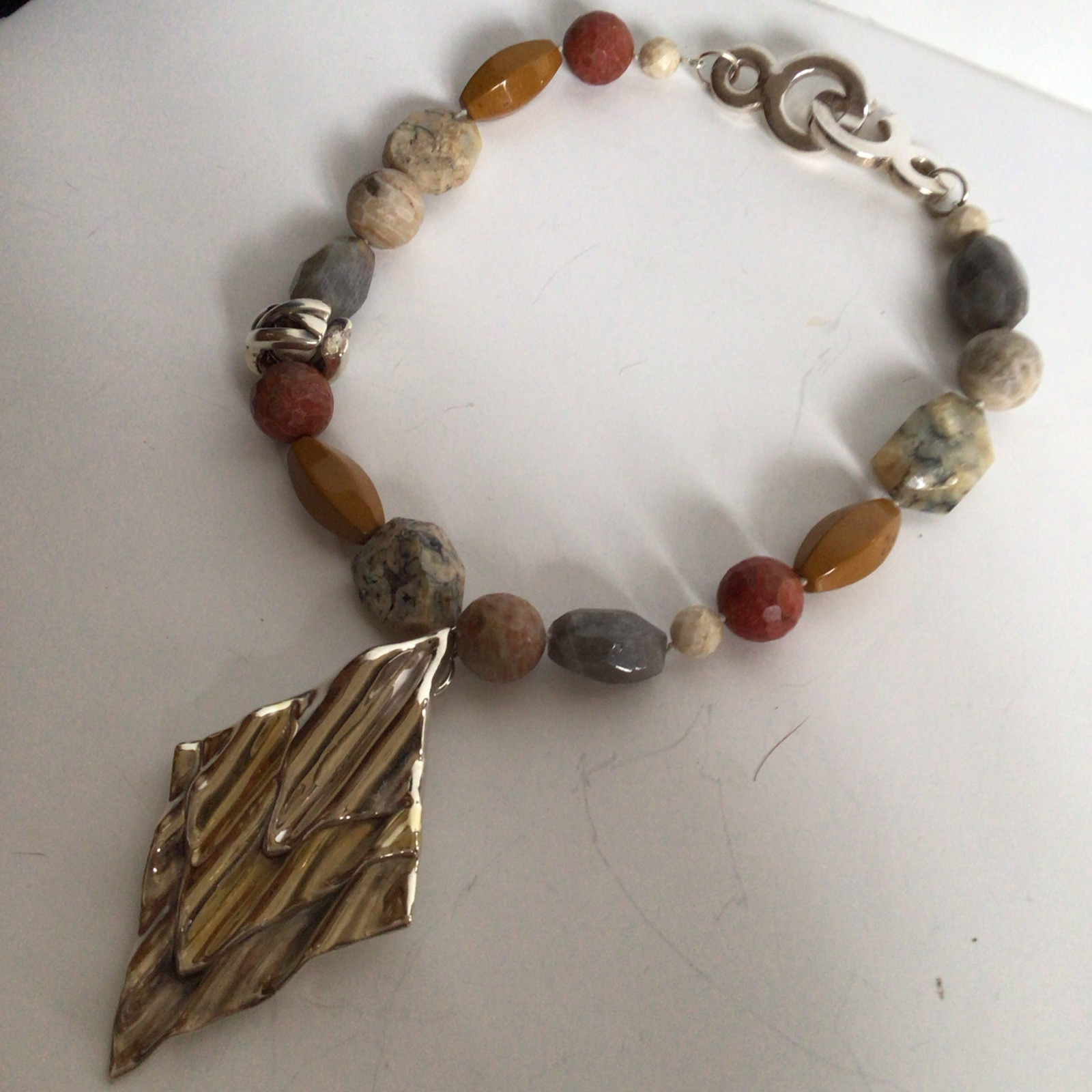 GORGEOUS SEBBAG VON MUSULIN NECKLACE DINOUART PENDANT STERLING