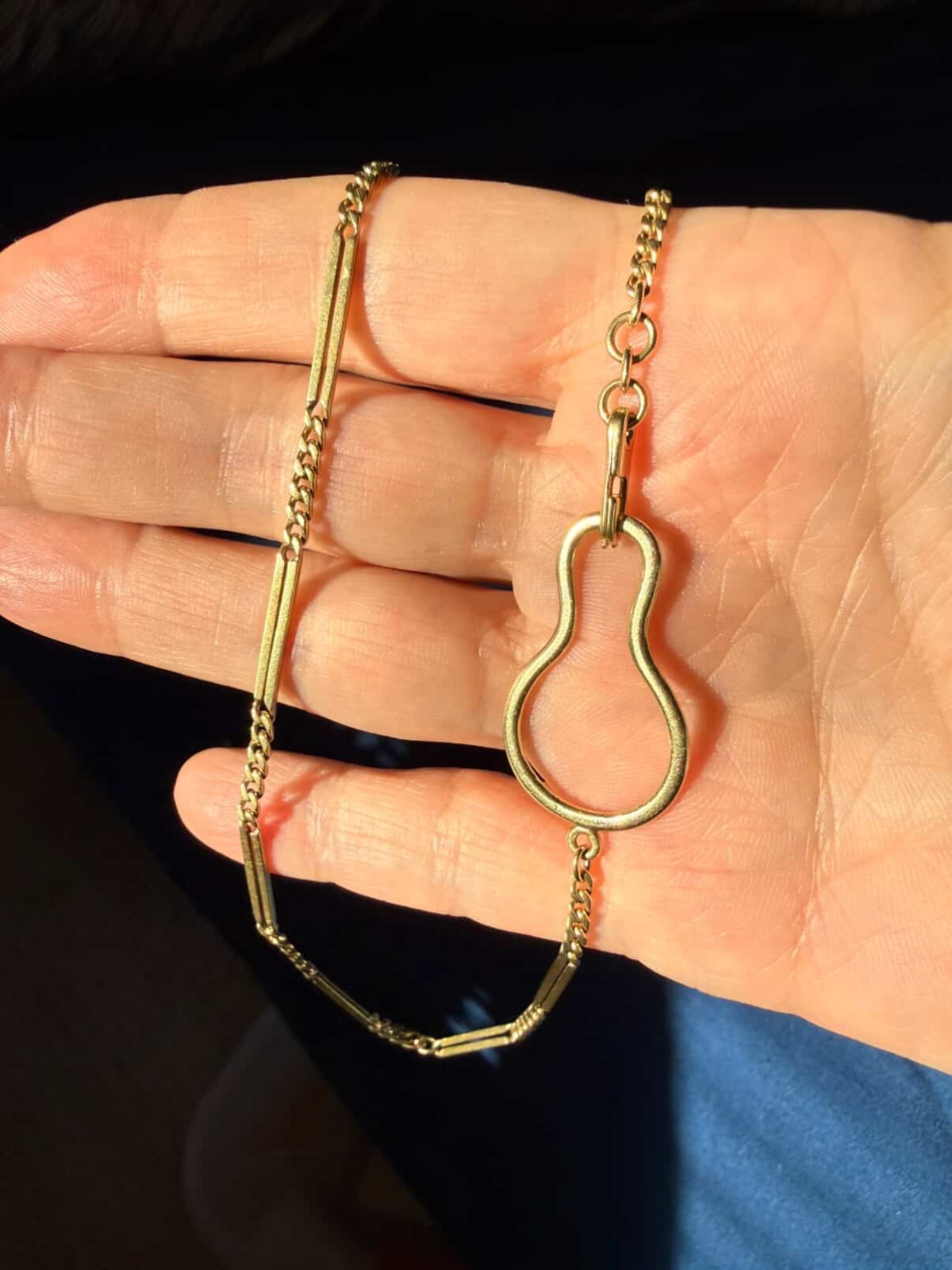 🫖 Rare 14k Yellow Gold Vintage Signed Tiffany & Co Bar Watch Chain Sister Clasp