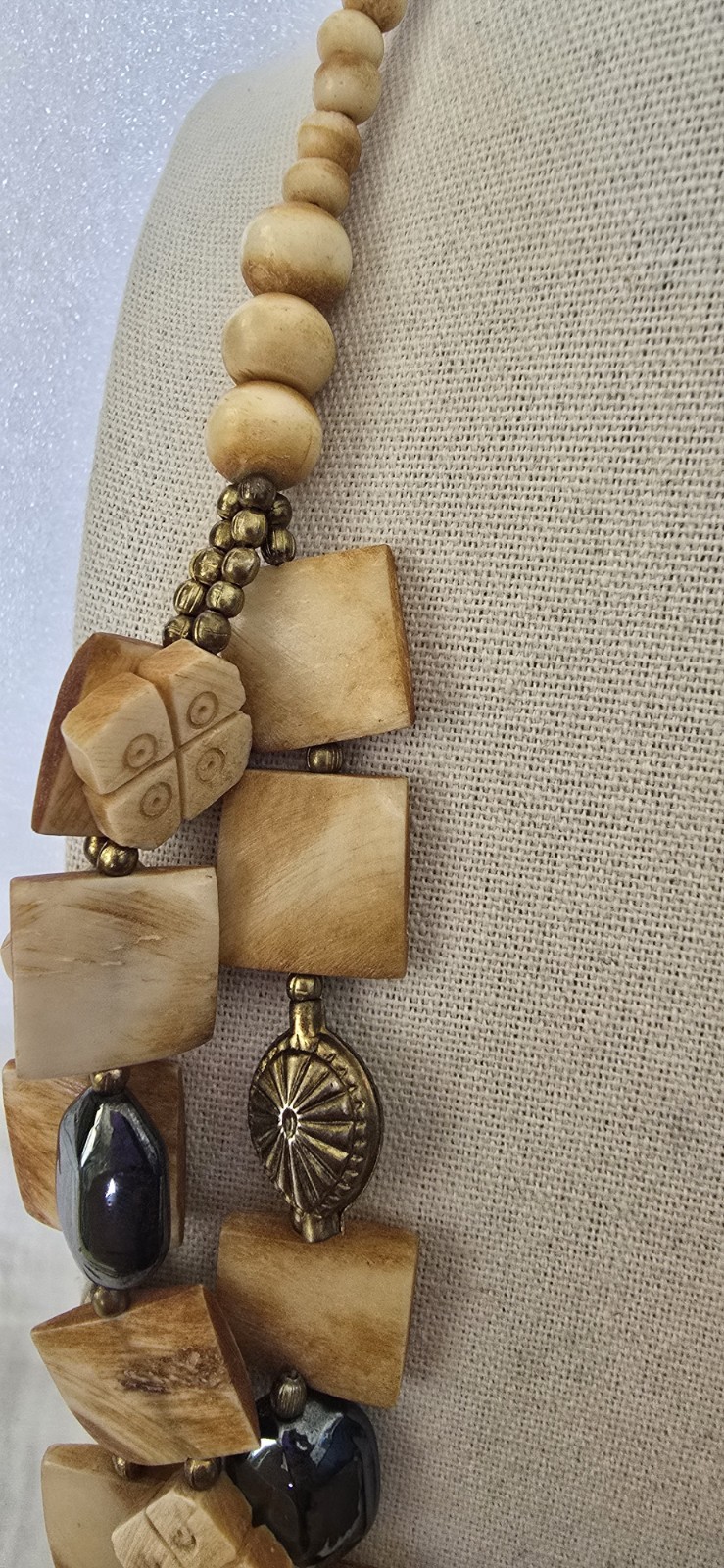Vintage Bohemian Style Statement Multi Strand Necklace 26 Inch