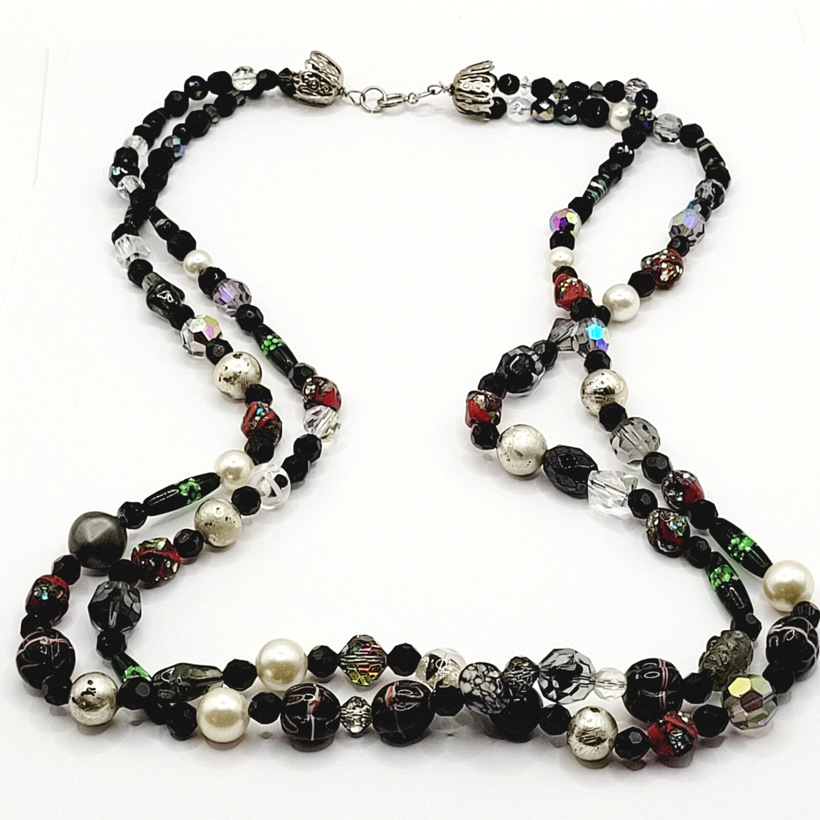 Art Glass Bead Strands Multi Color Style Foil Venetian Lampwork Crystal Necklace