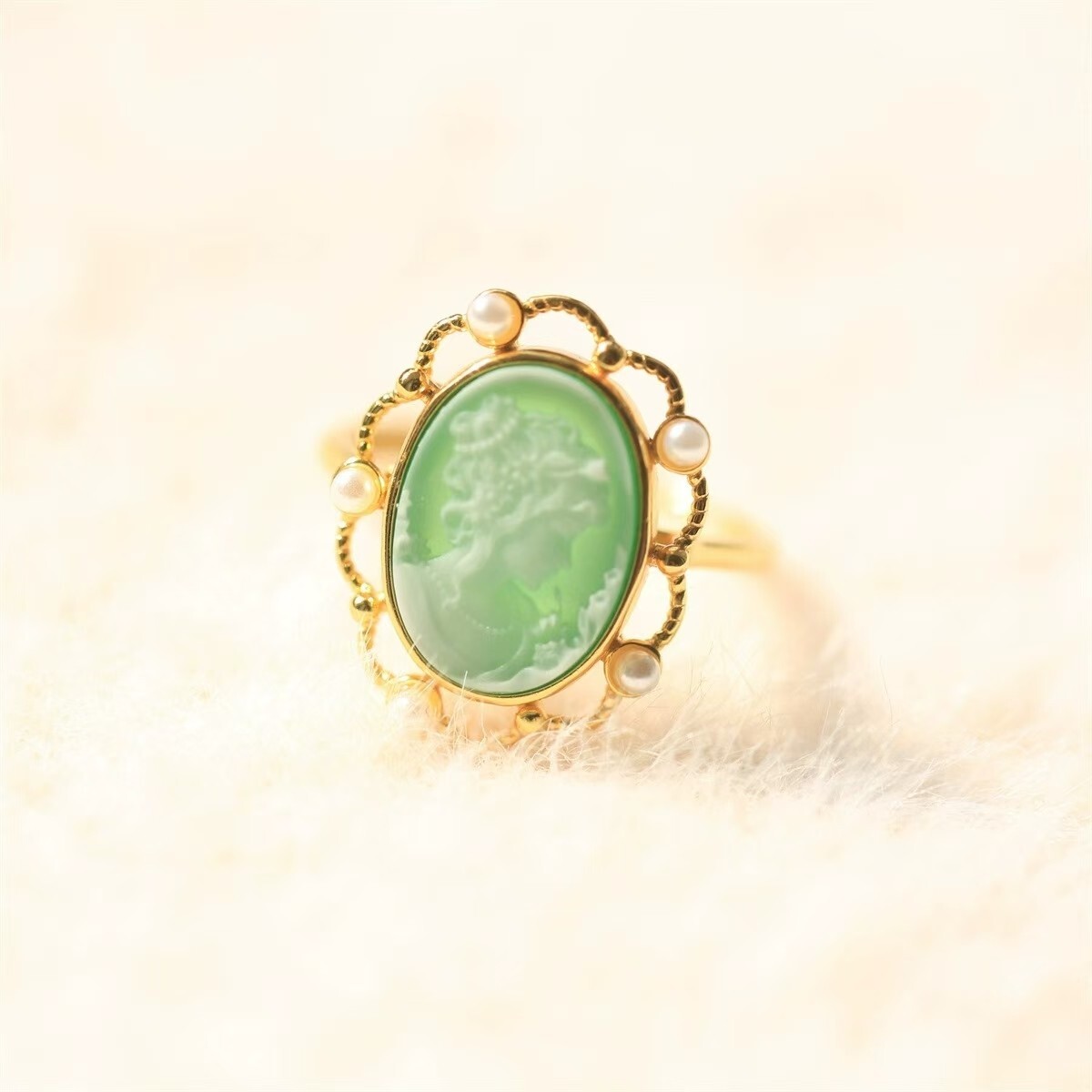 Antique Style Cameo Ring 925 Silver plated Vintage Ring Estate Jewelry Gift1