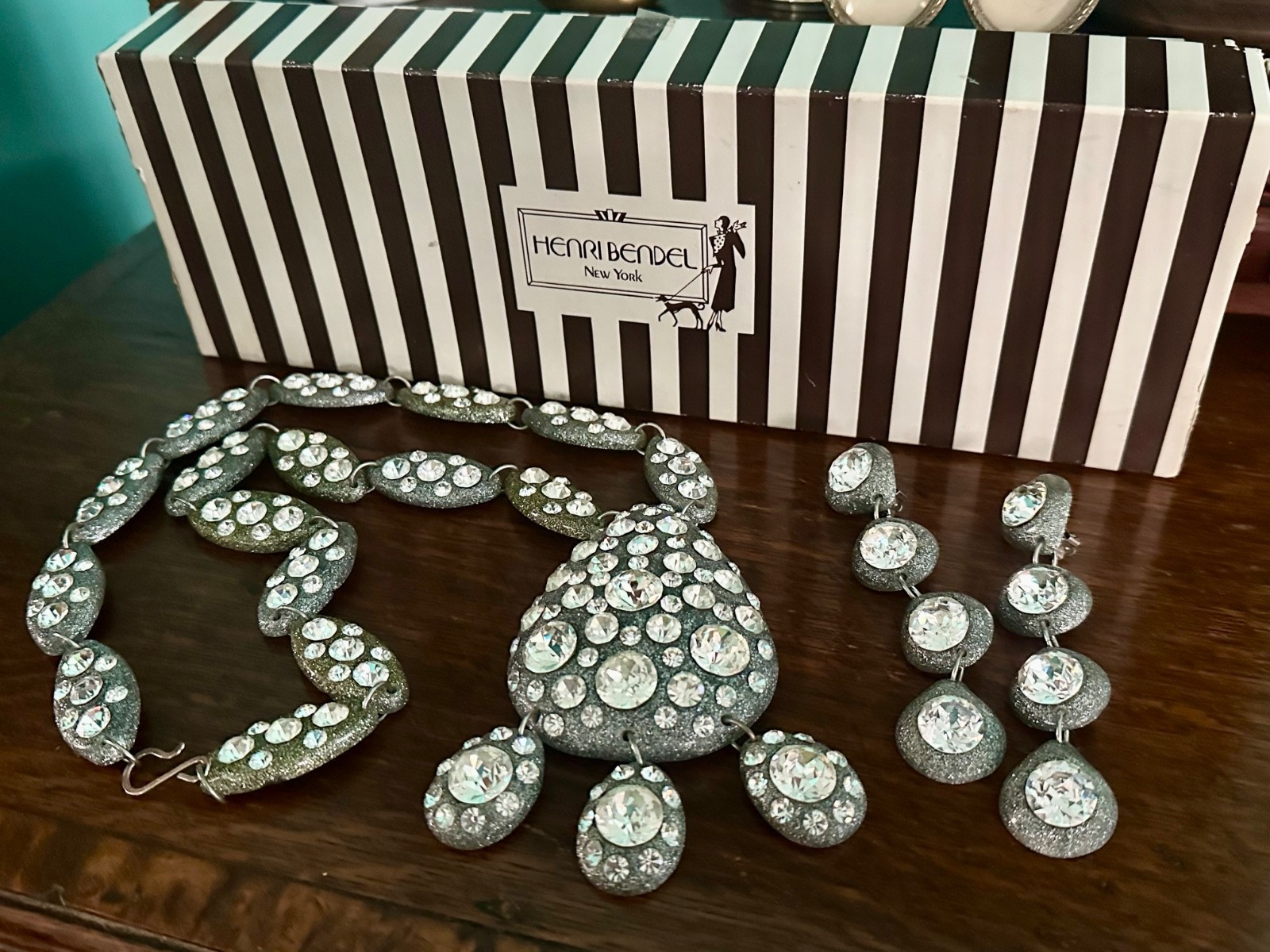 Vintage Henri Bendel Rhinestone Jewellery Set